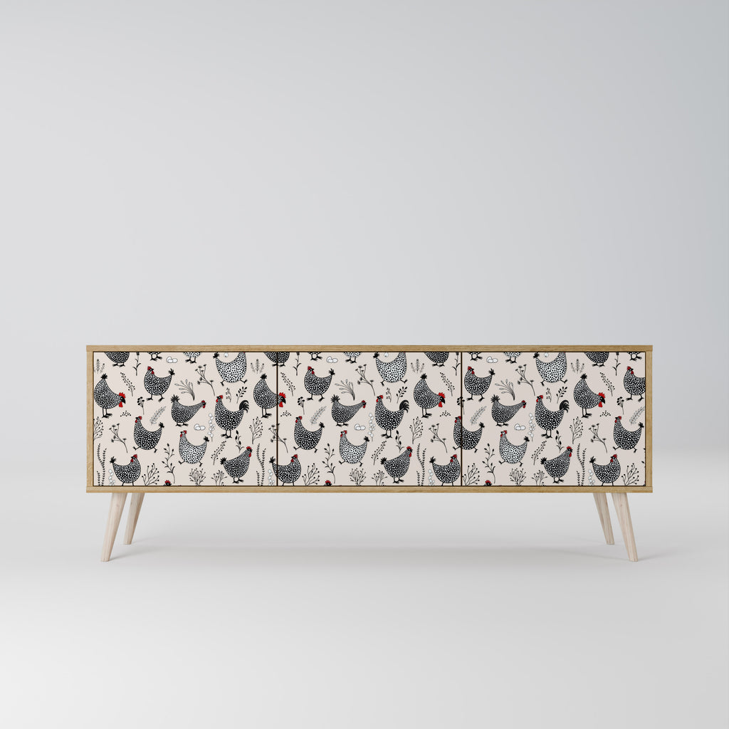 HAPPY HENS 3-Door TV Cabinet