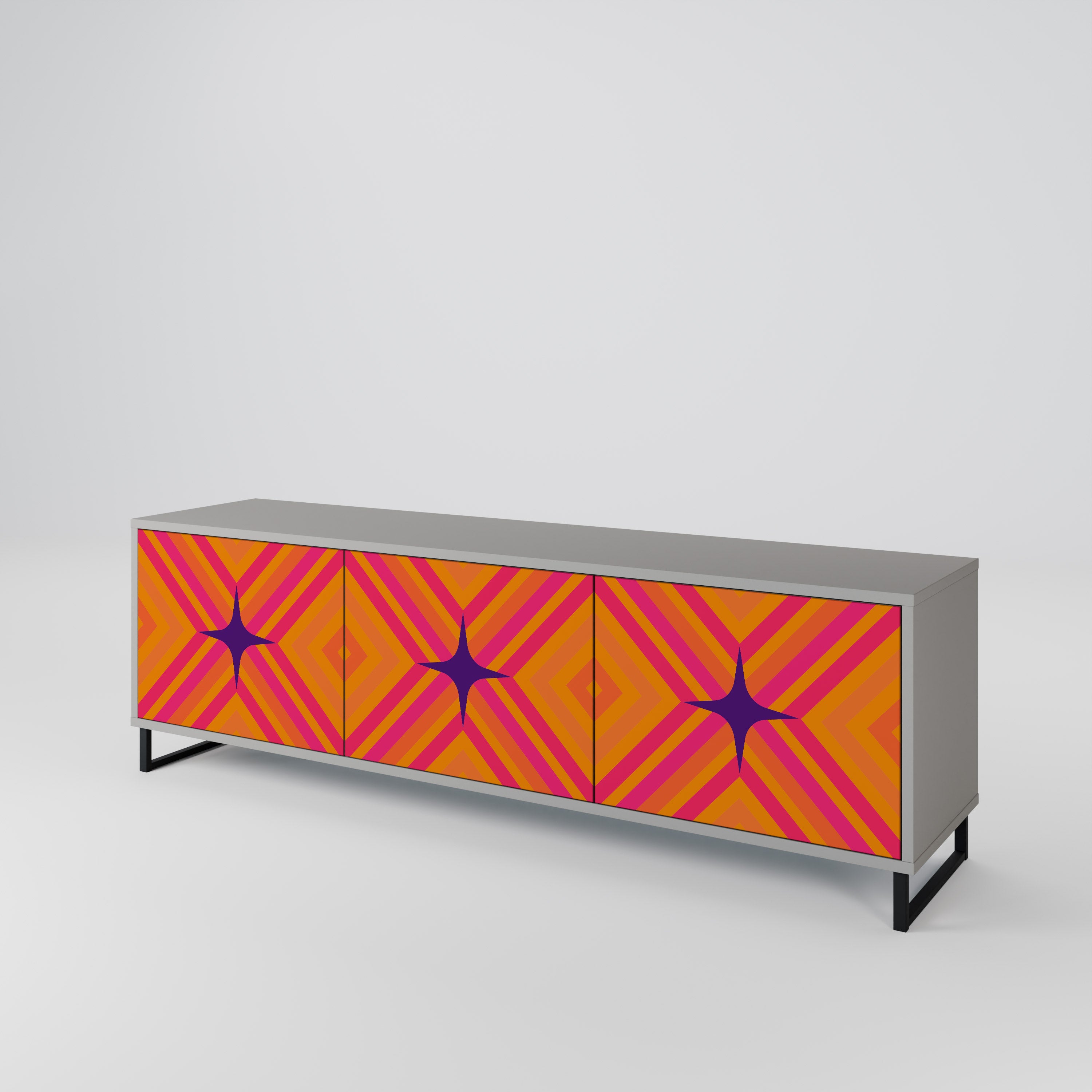 GEOMETRIC BRILLIANCE Třídveřový TV stolek