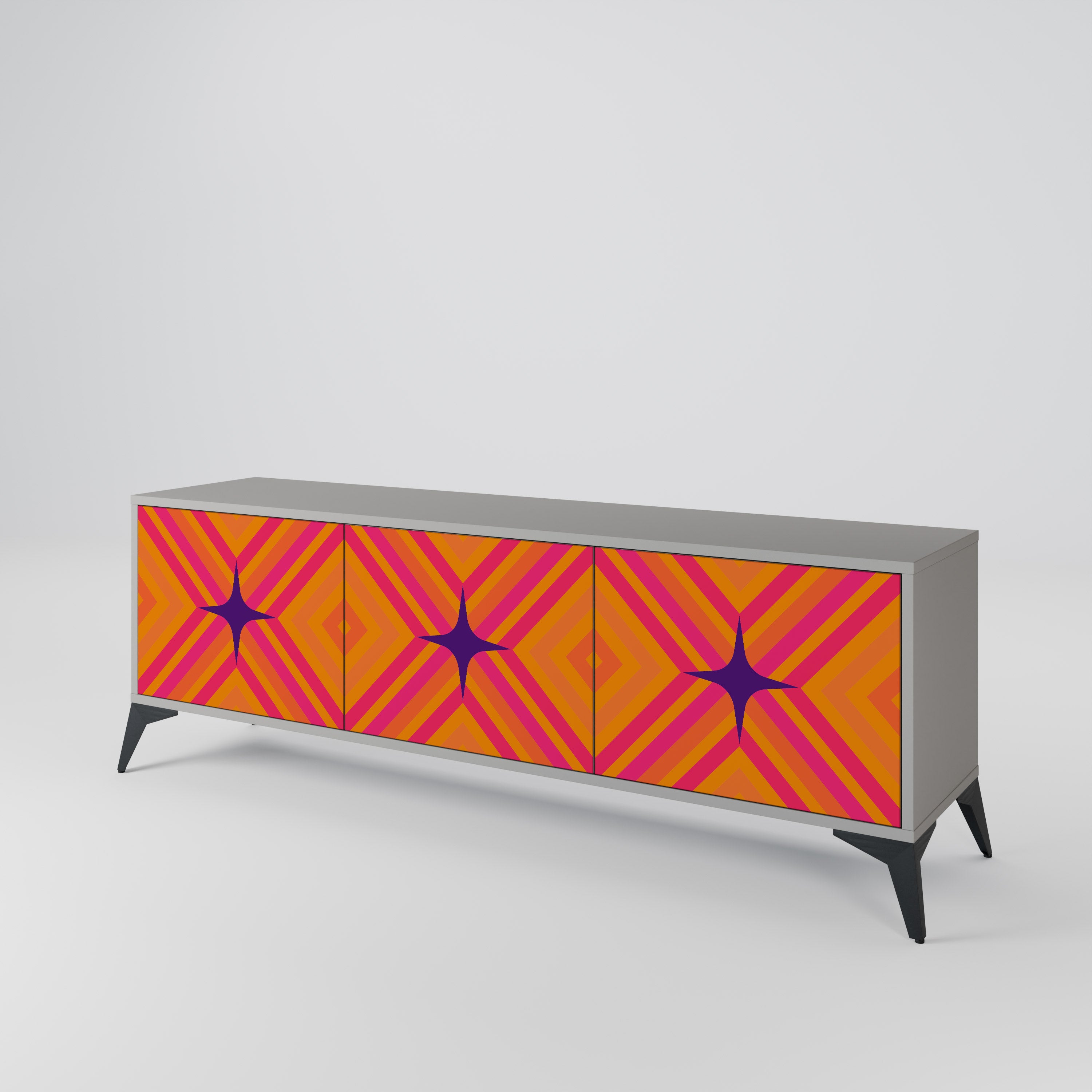 GEOMETRIC BRILLIANCE Třídveřový TV stolek