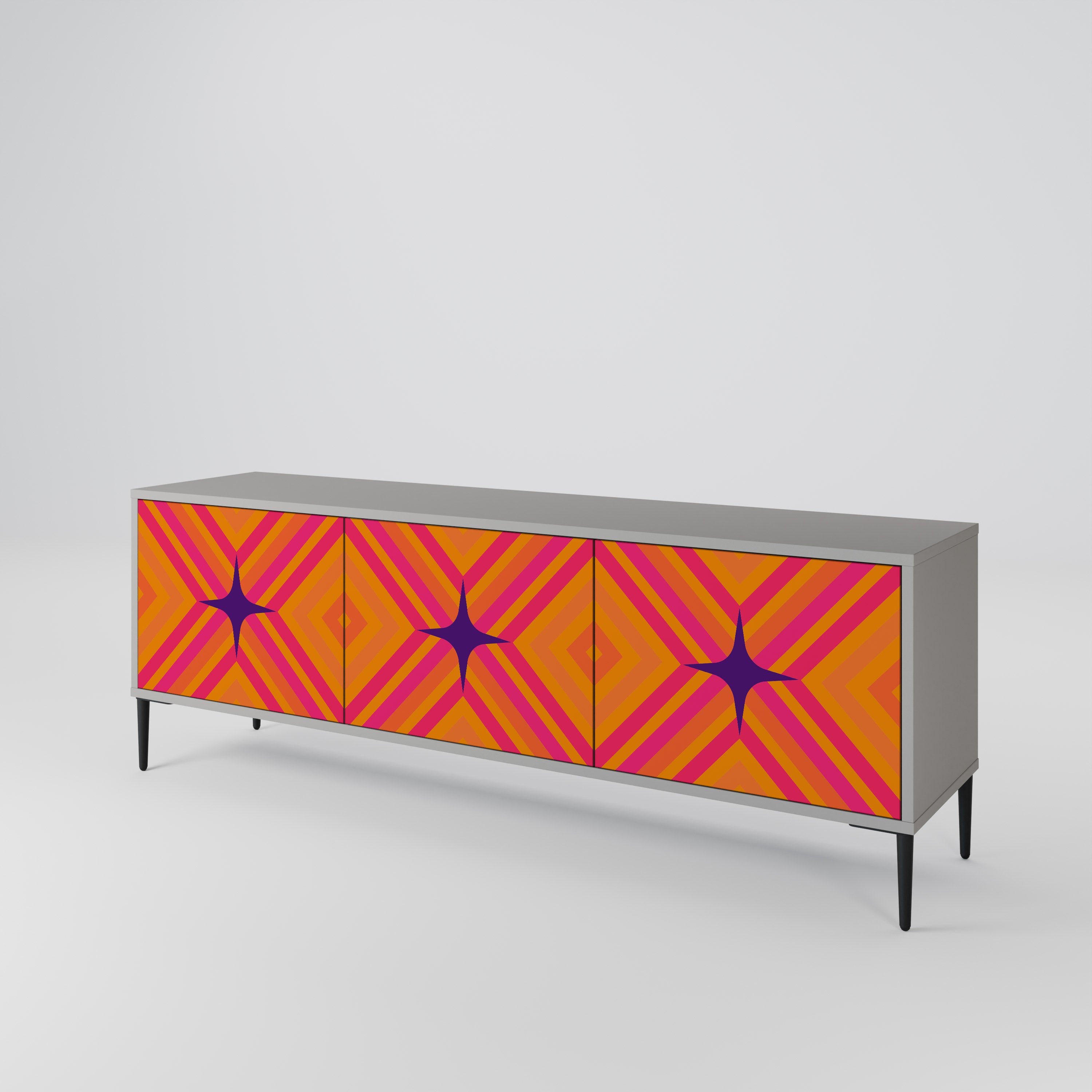 GEOMETRIC BRILLIANCE Třídveřový TV stolek