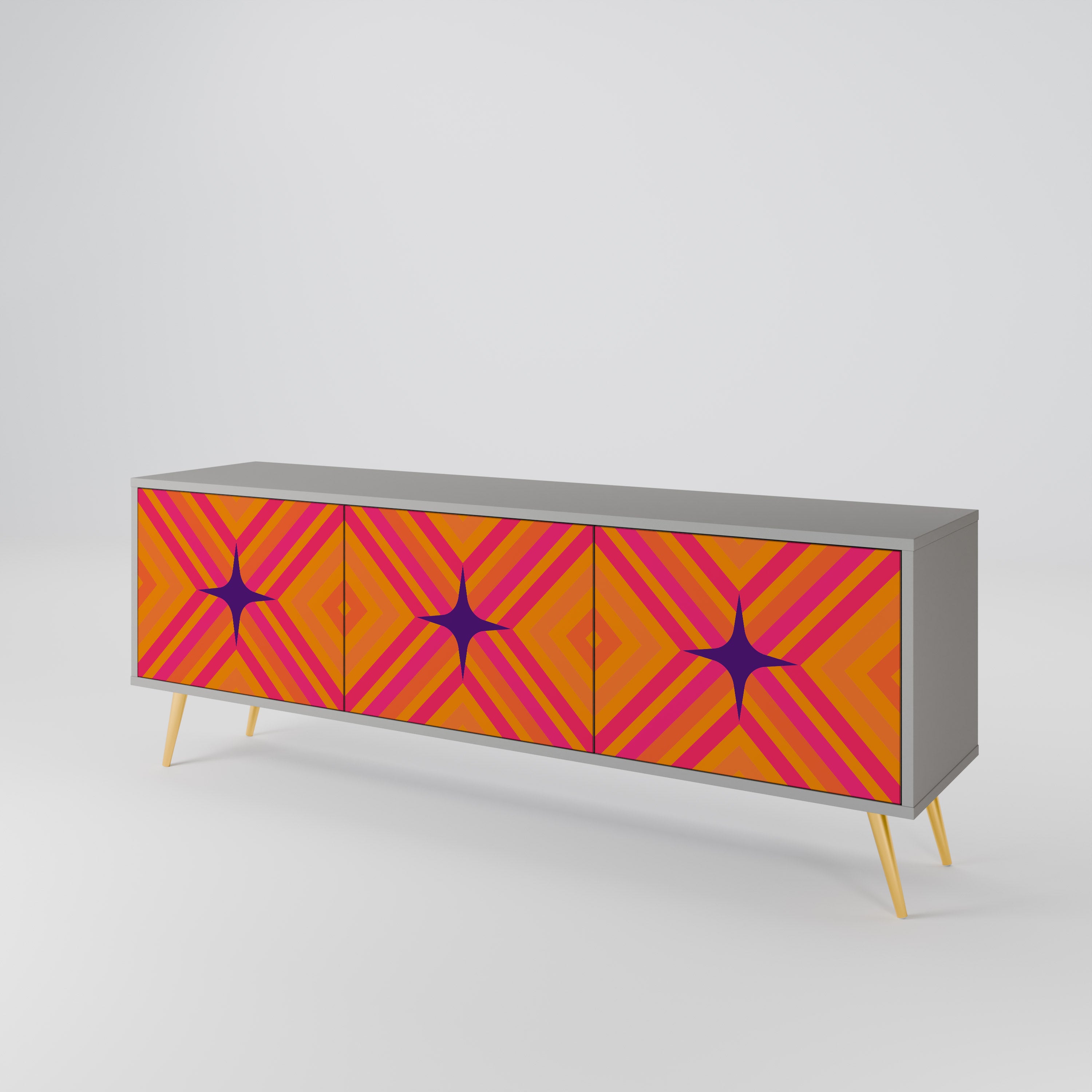 GEOMETRIC BRILLIANCE Třídveřový TV stolek