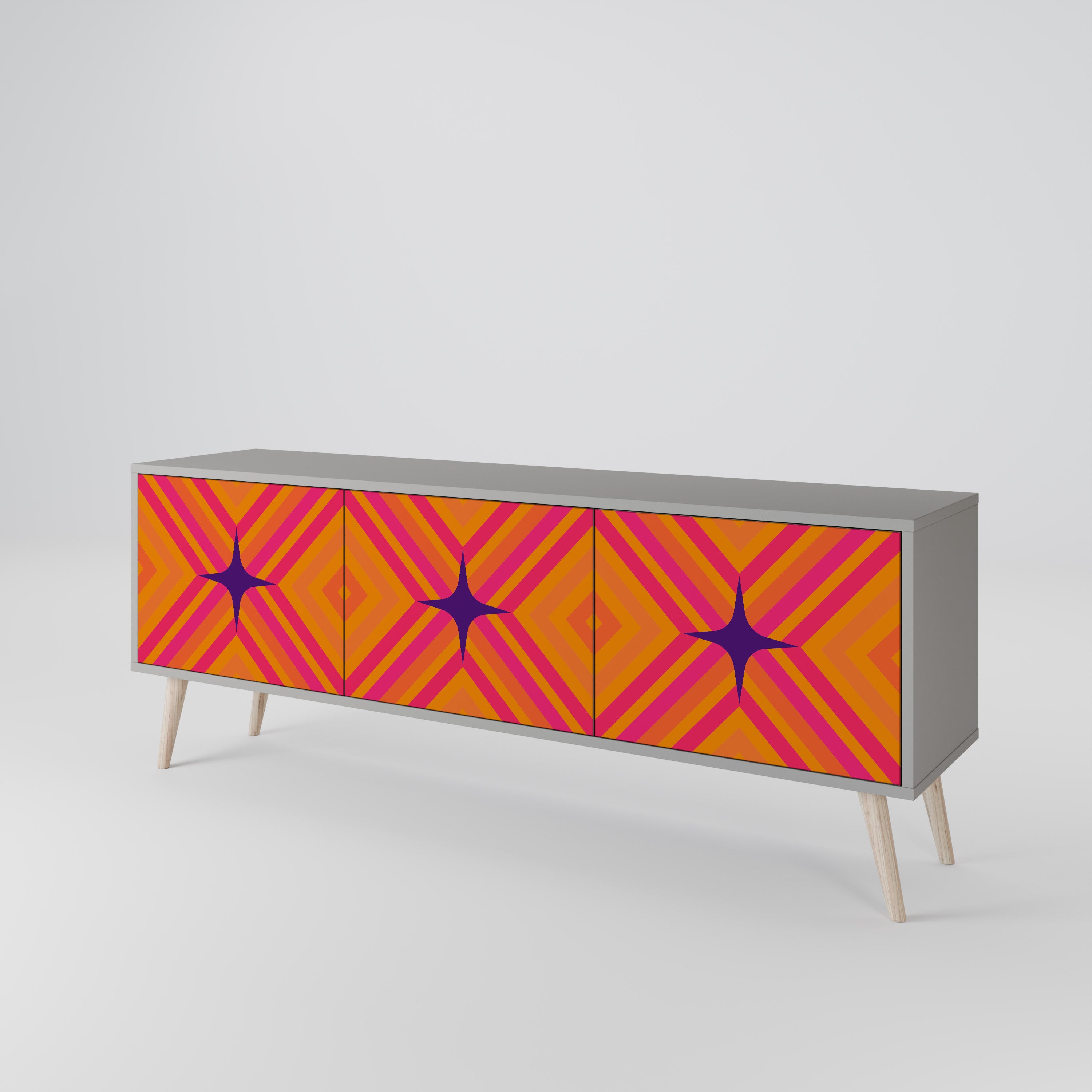 GEOMETRIC BRILLIANCE Třídveřový TV stolek