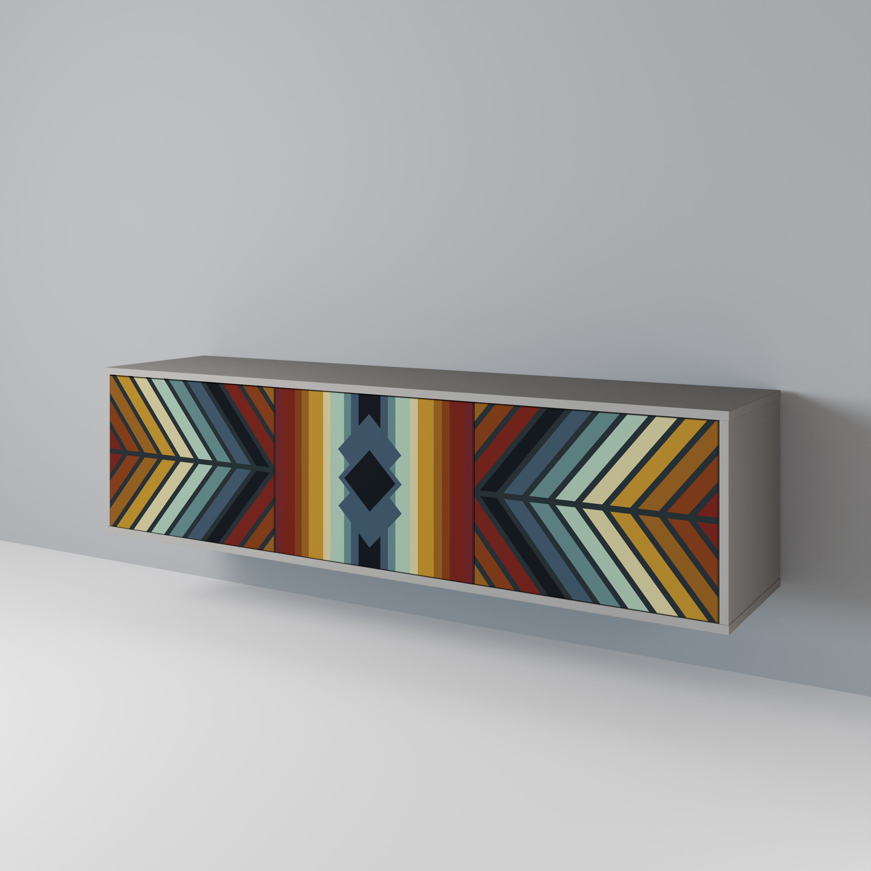 INDIGENOUS ZIGZAG Třídveřový TV stolek