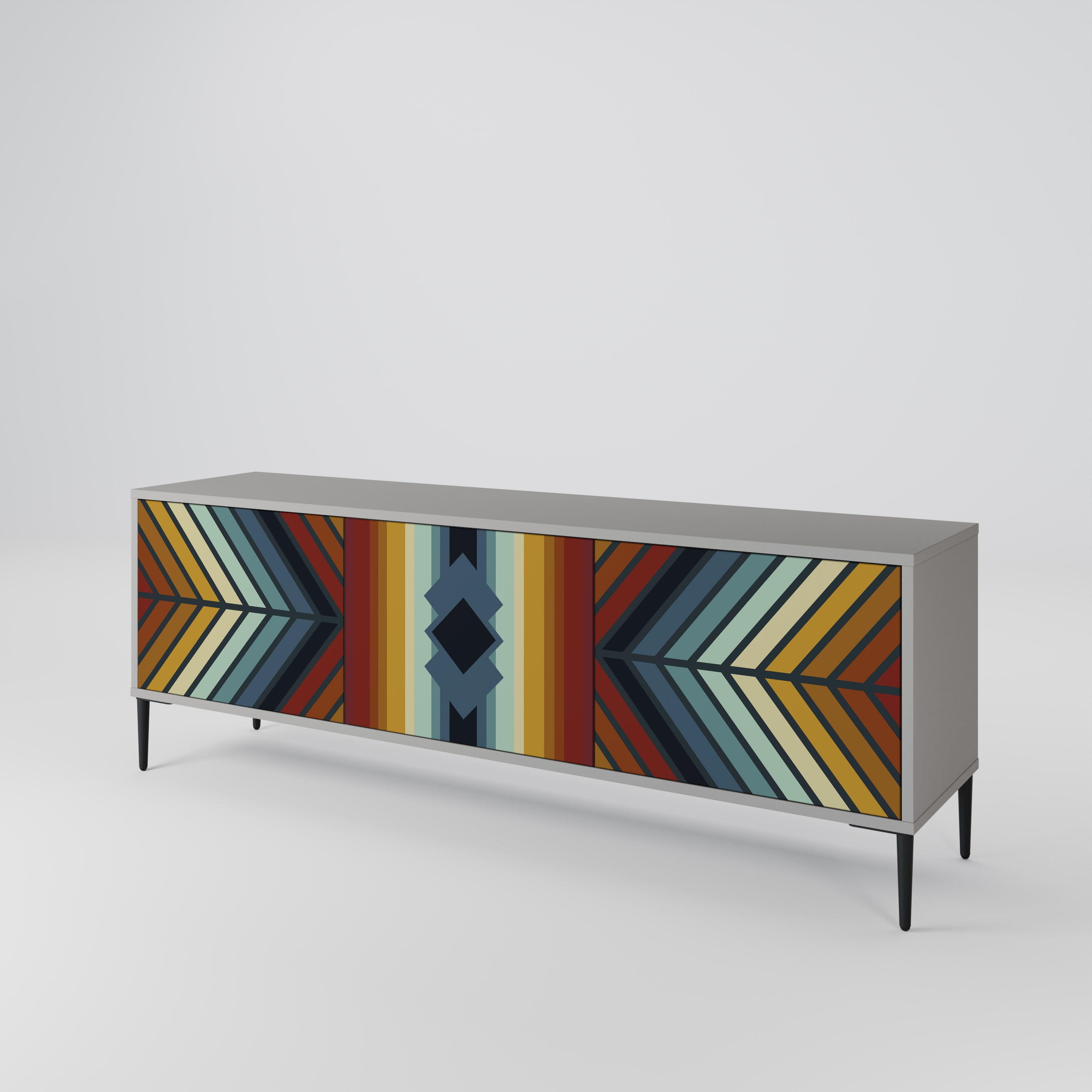 INDIGENOUS ZIGZAG Třídveřový TV stolek