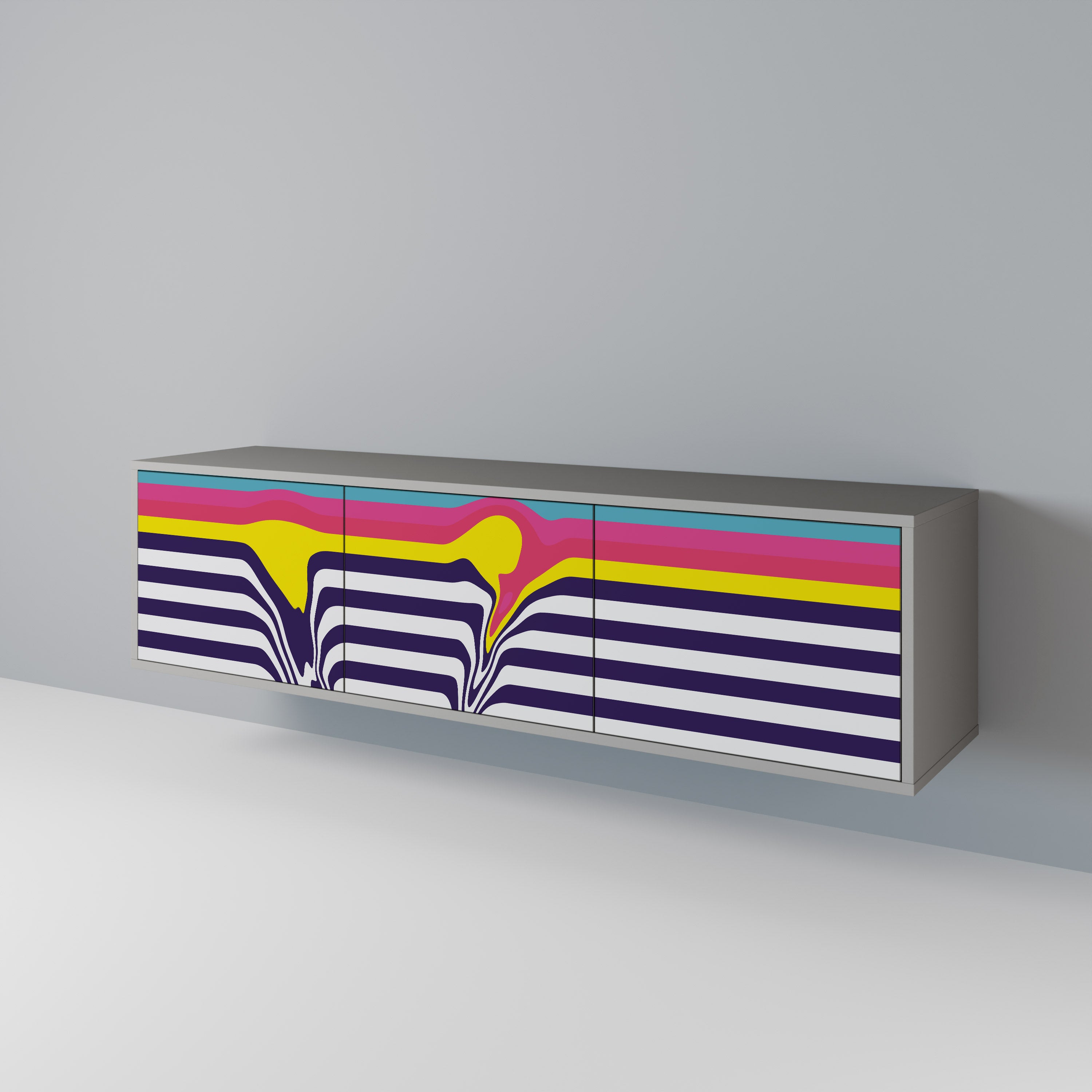 COLORFUL DIVERSION Třídveřový TV stolek