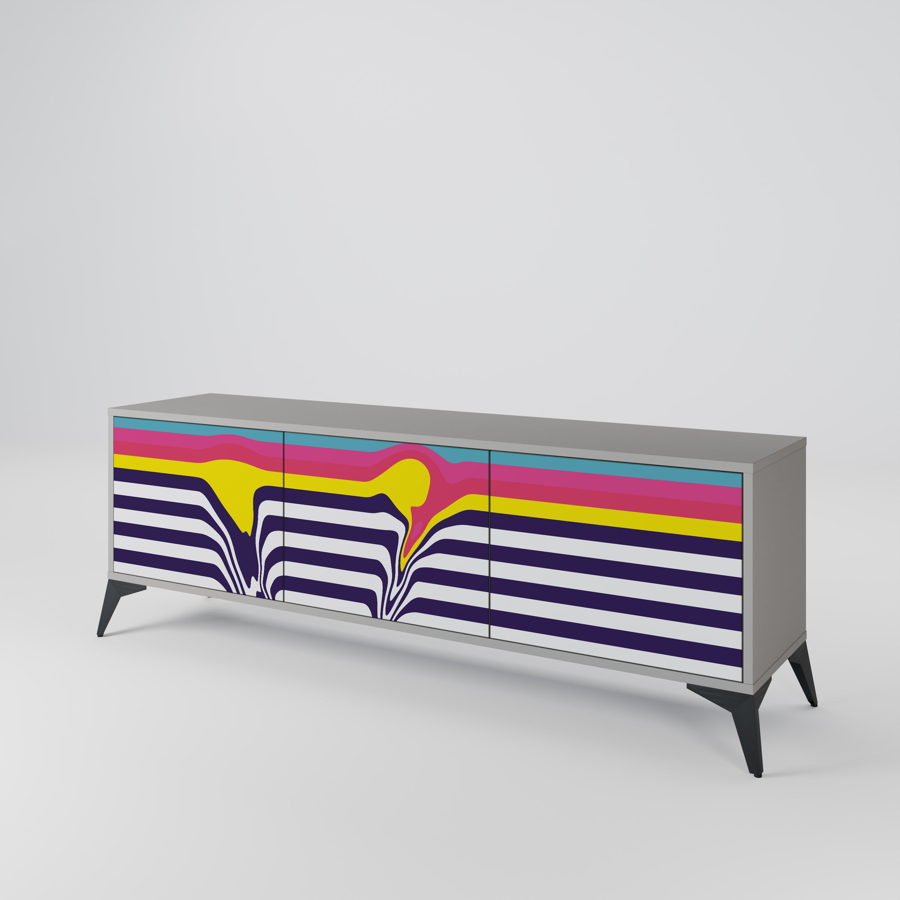 COLORFUL DIVERSION Třídveřový TV stolek