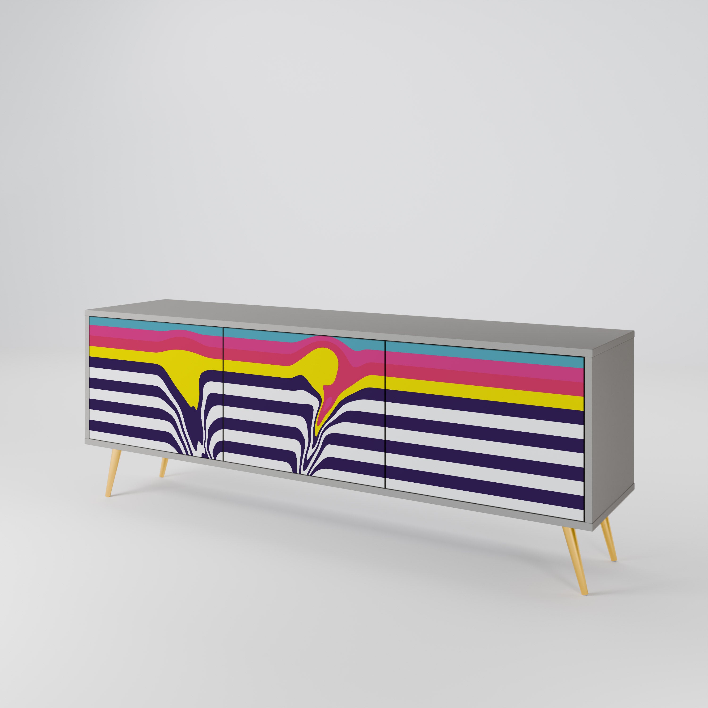 COLORFUL DIVERSION Třídveřový TV stolek