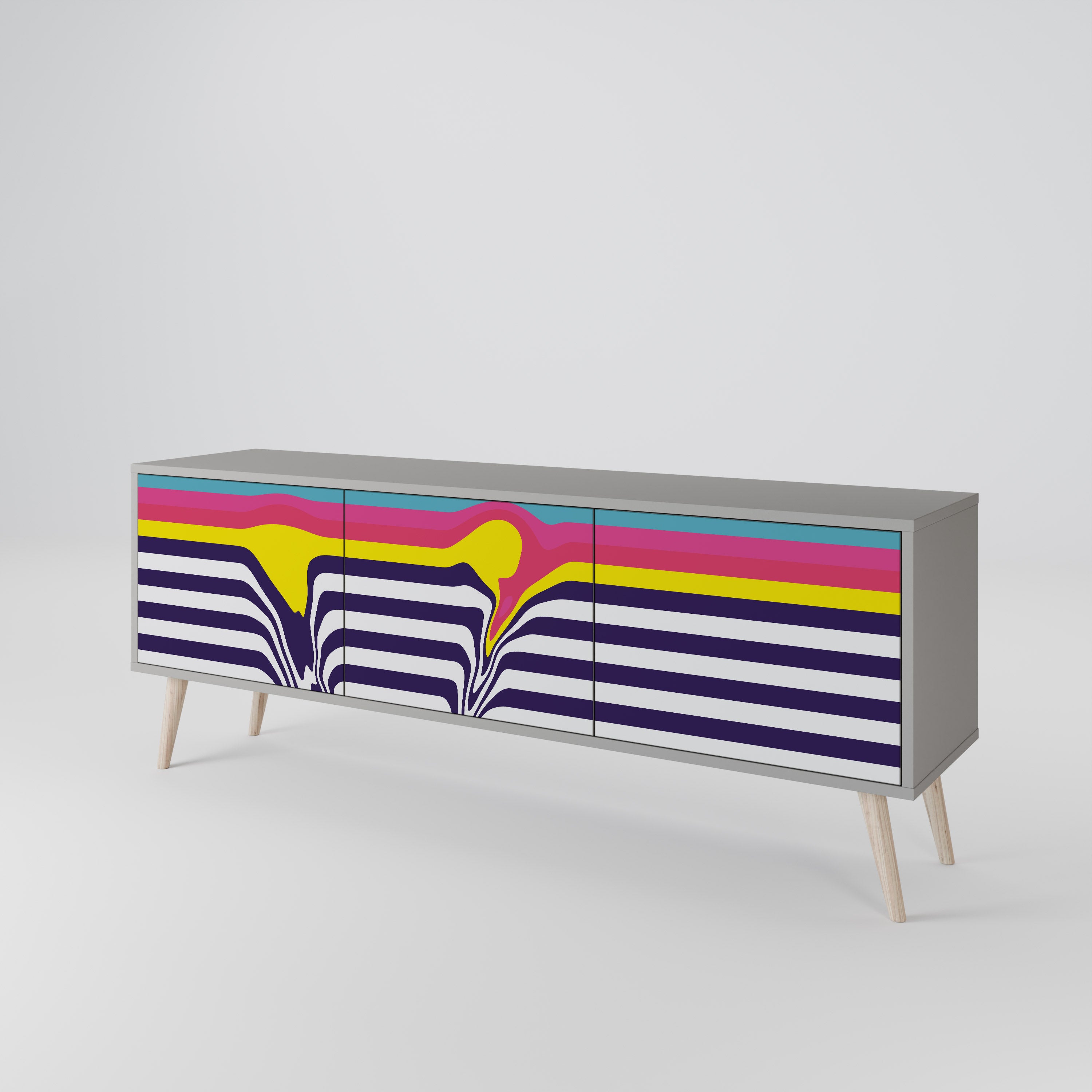 COLORFUL DIVERSION Třídveřový TV stolek