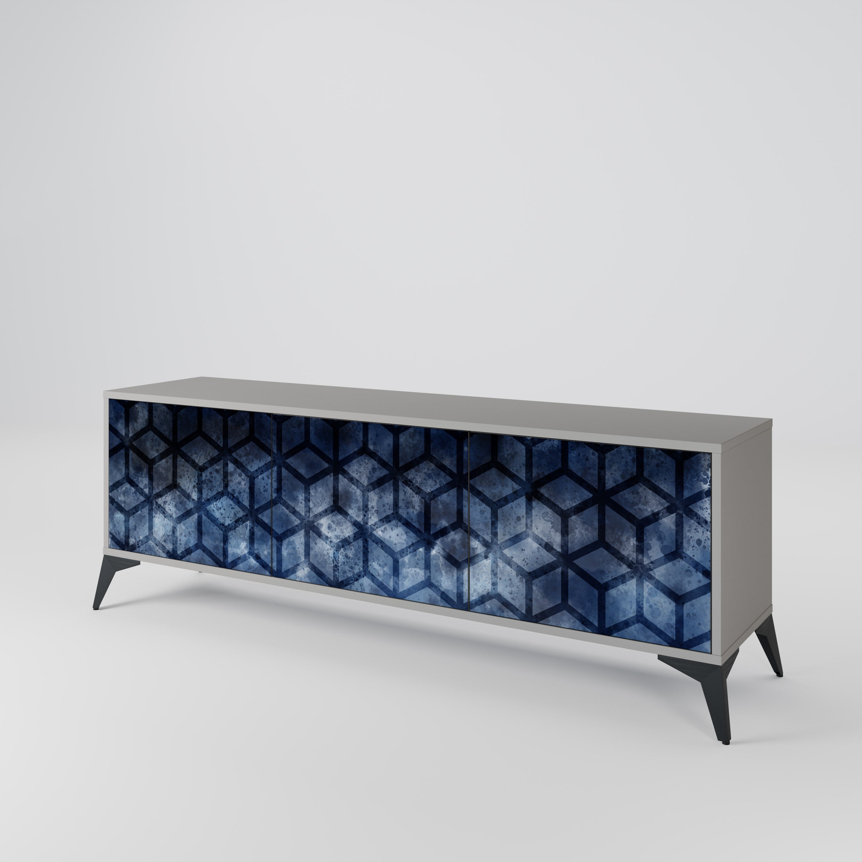CUBIC MIST Třídveřový TV stolek