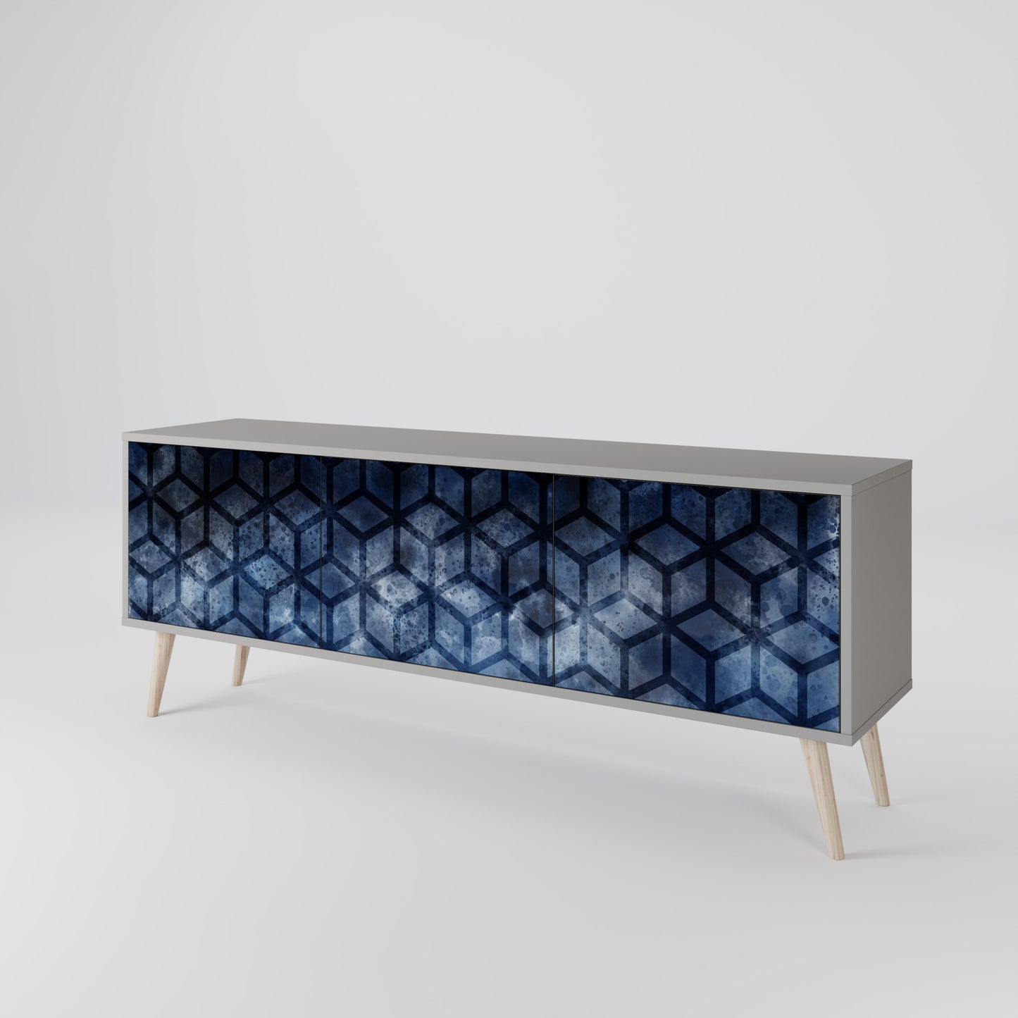 CUBIC MIST Třídveřový TV stolek