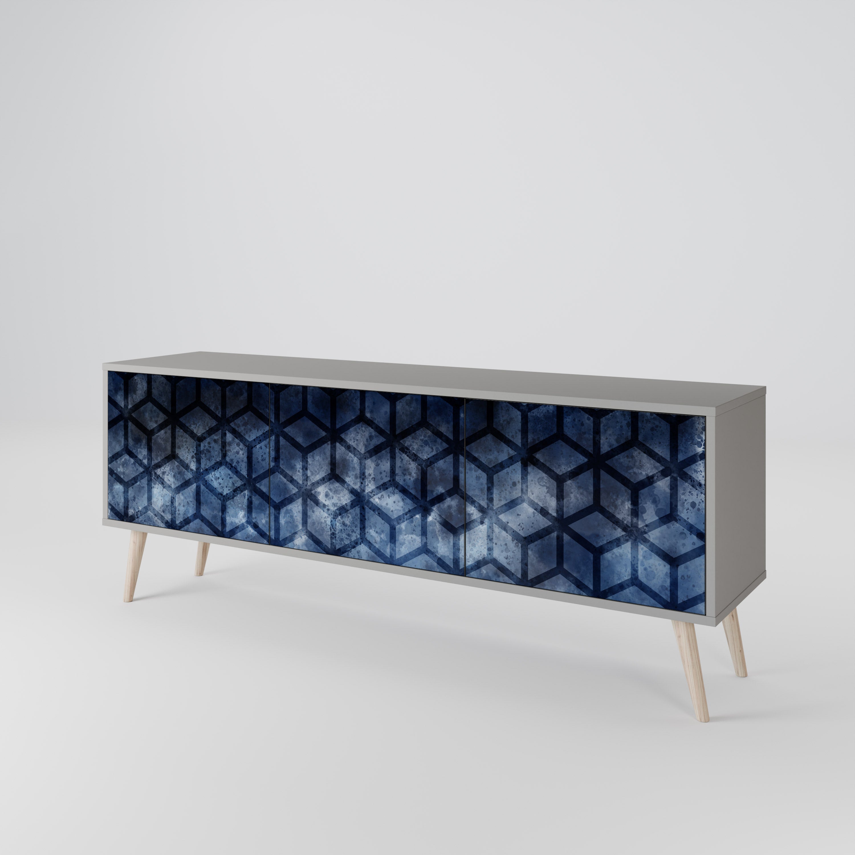 CUBIC MIST Třídveřový TV stolek