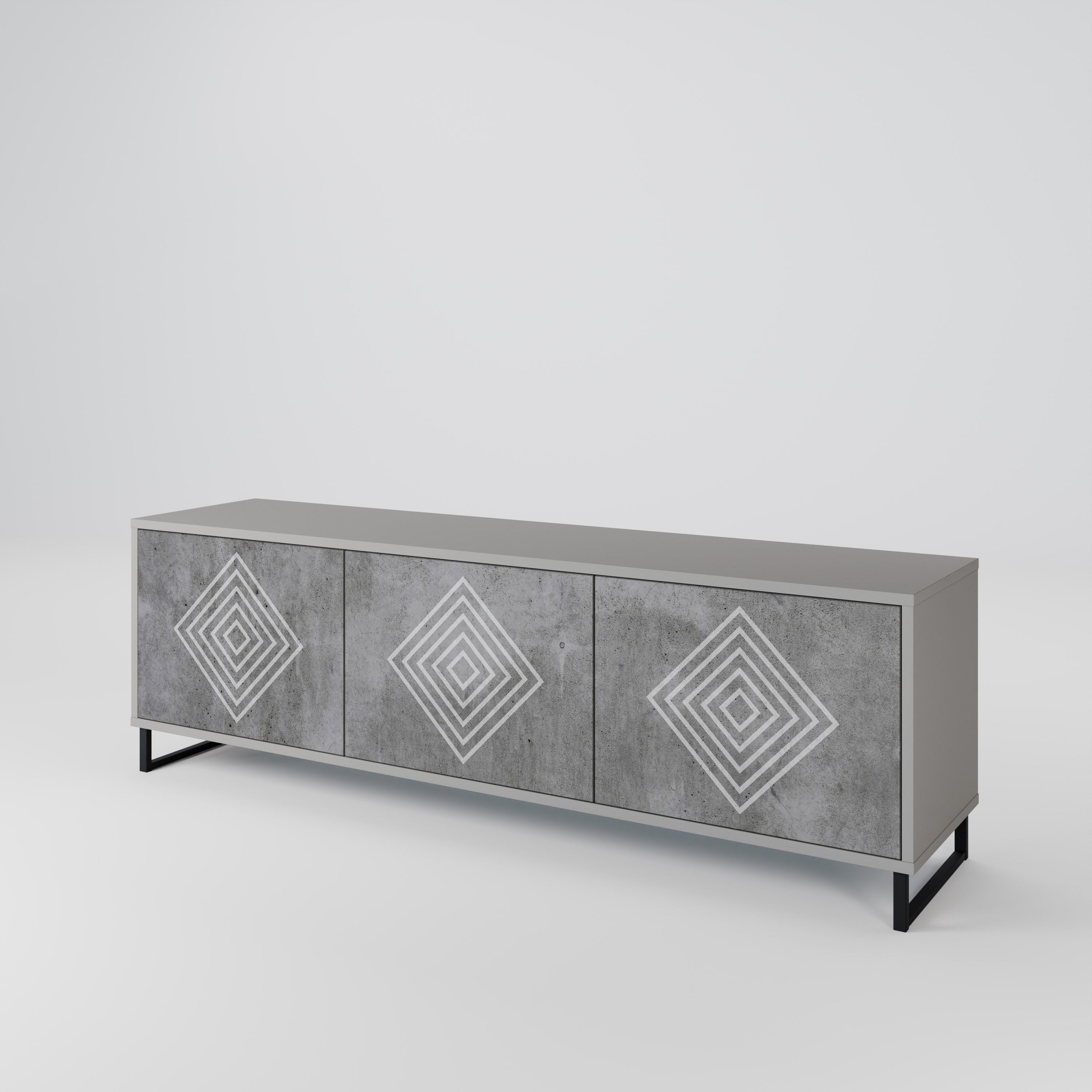 POLYGONAL ARTISTRY Třídveřový TV stolek
