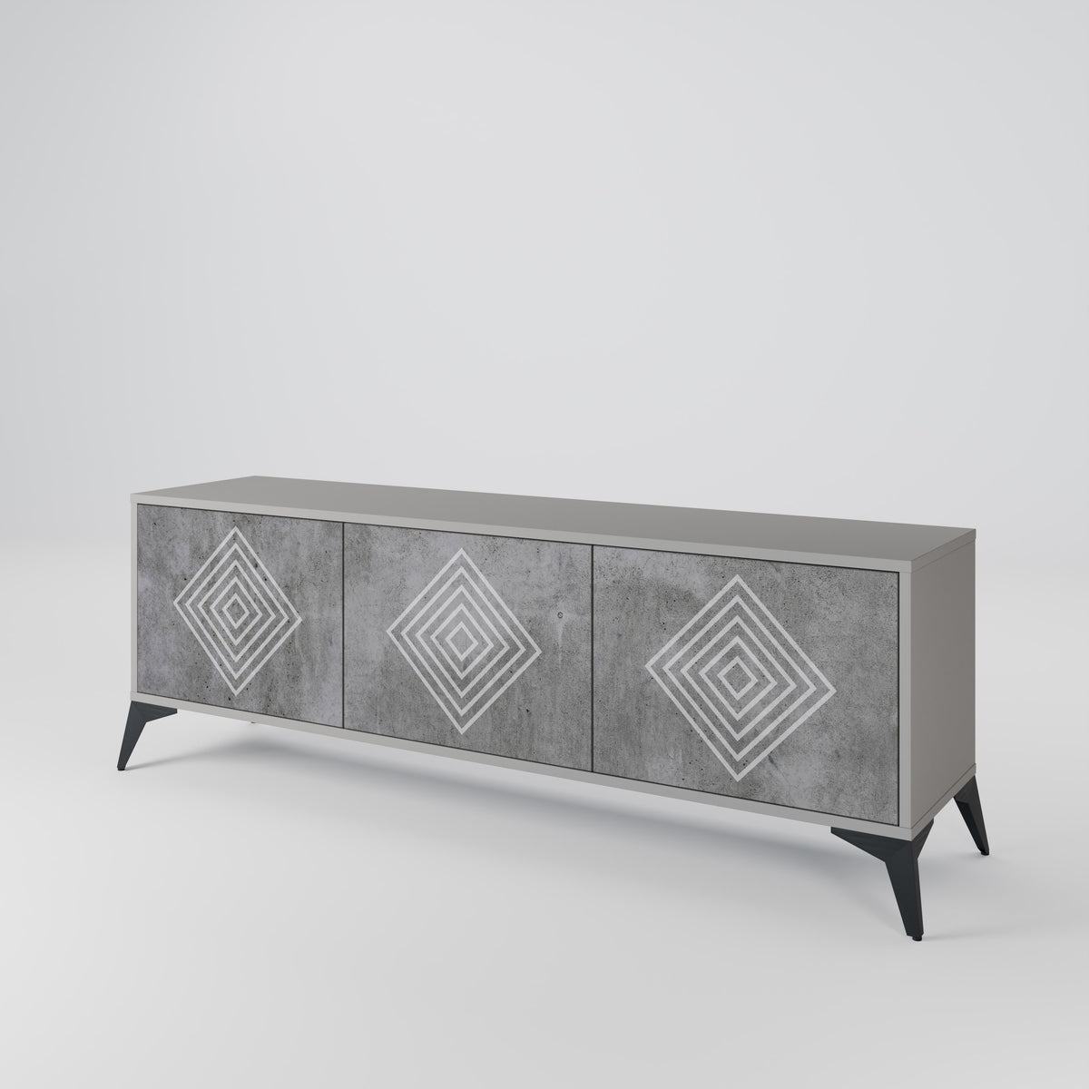POLYGONAL ARTISTRY Třídveřový TV stolek