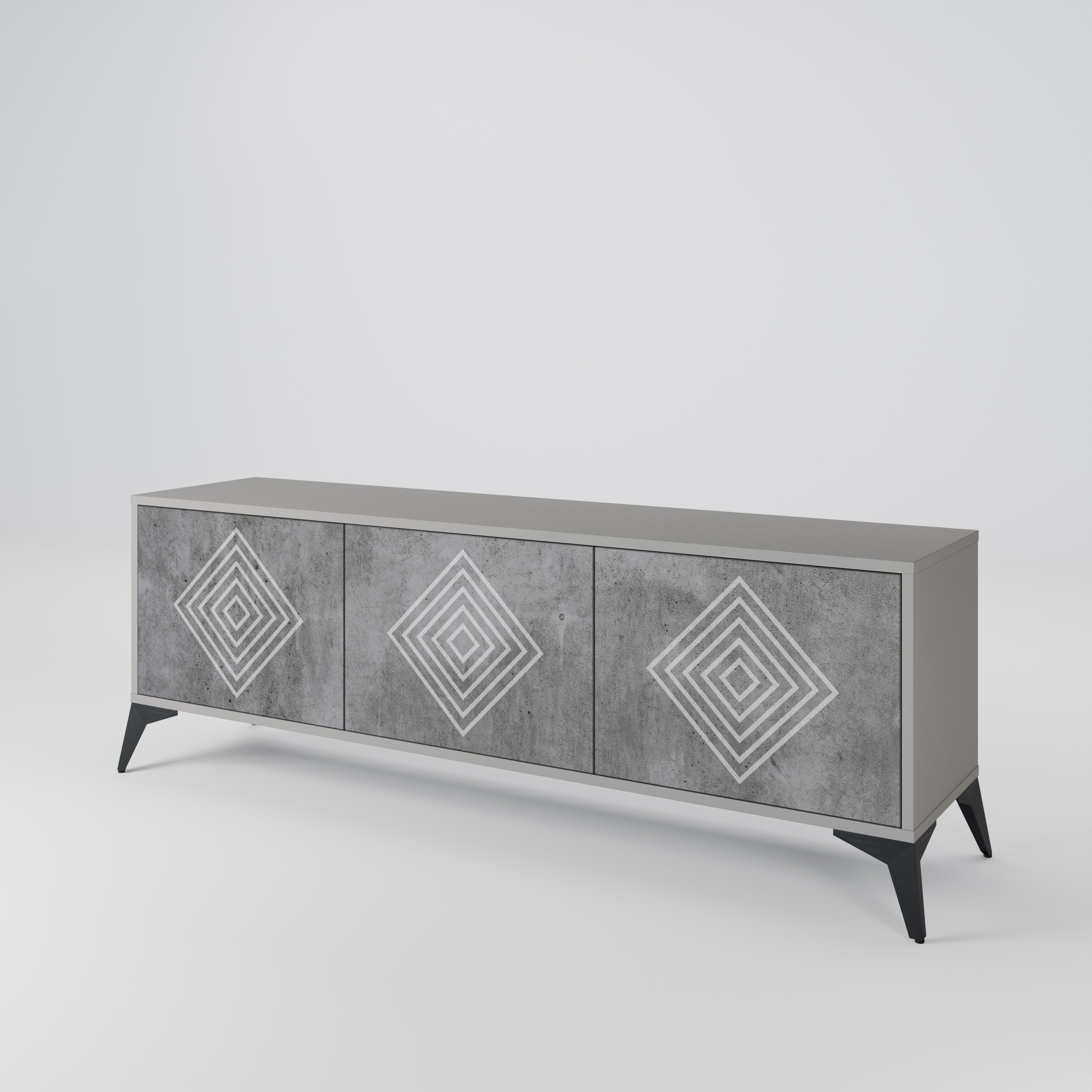 POLYGONAL ARTISTRY Třídveřový TV stolek