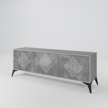 POLYGONAL ARTISTRY Třídveřový TV stolek