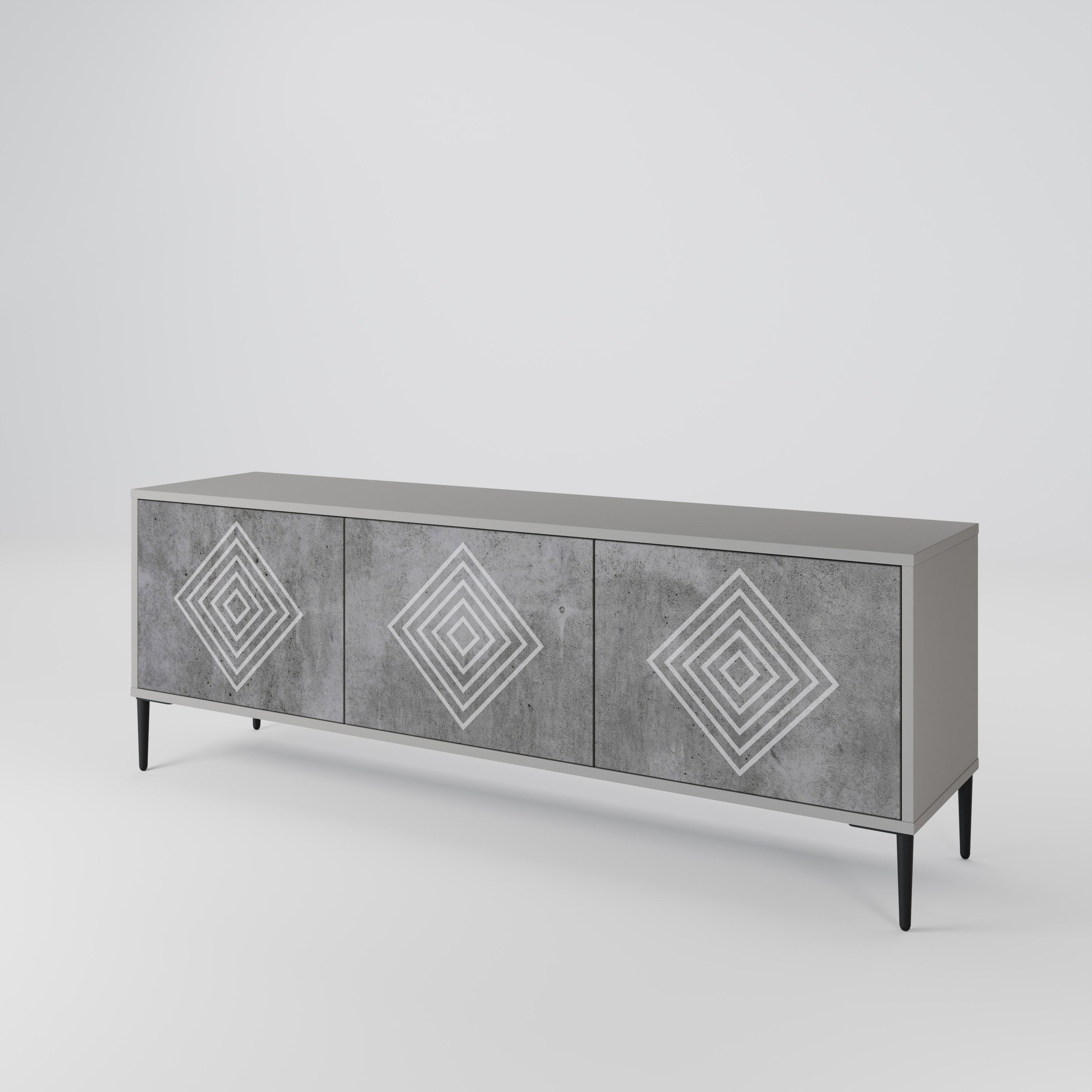 POLYGONAL ARTISTRY Třídveřový TV stolek