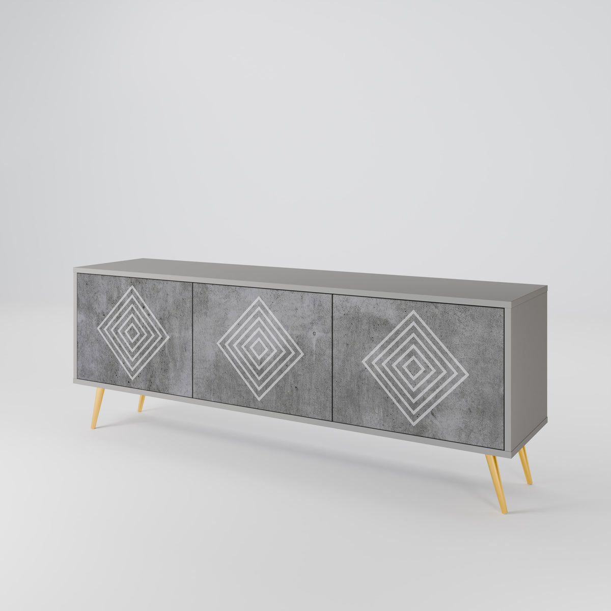 POLYGONAL ARTISTRY Třídveřový TV stolek