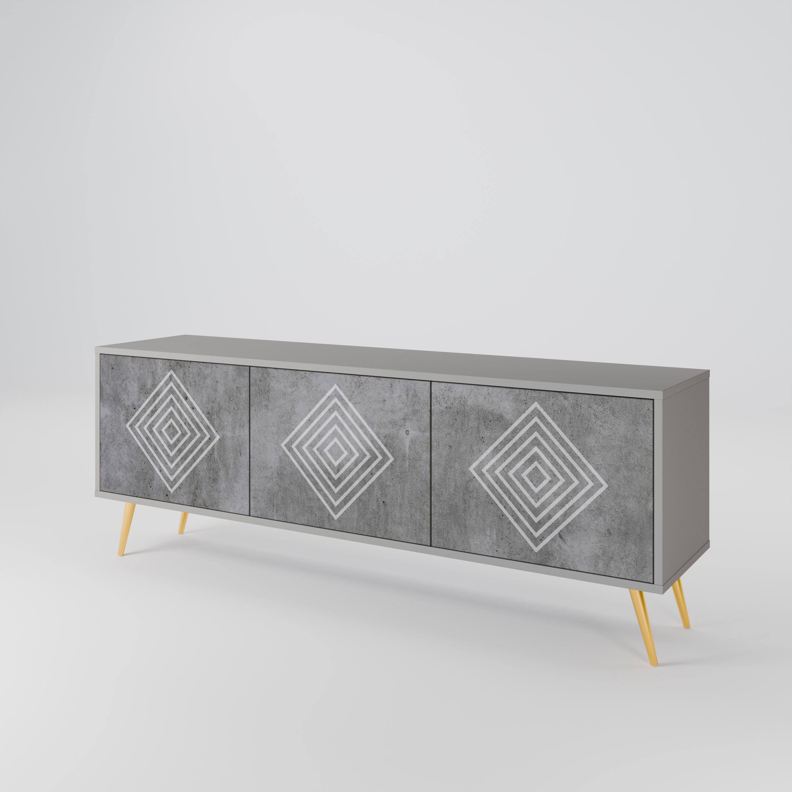 POLYGONAL ARTISTRY Třídveřový TV stolek