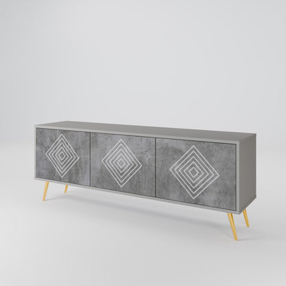 POLYGONAL ARTISTRY Třídveřový TV stolek
