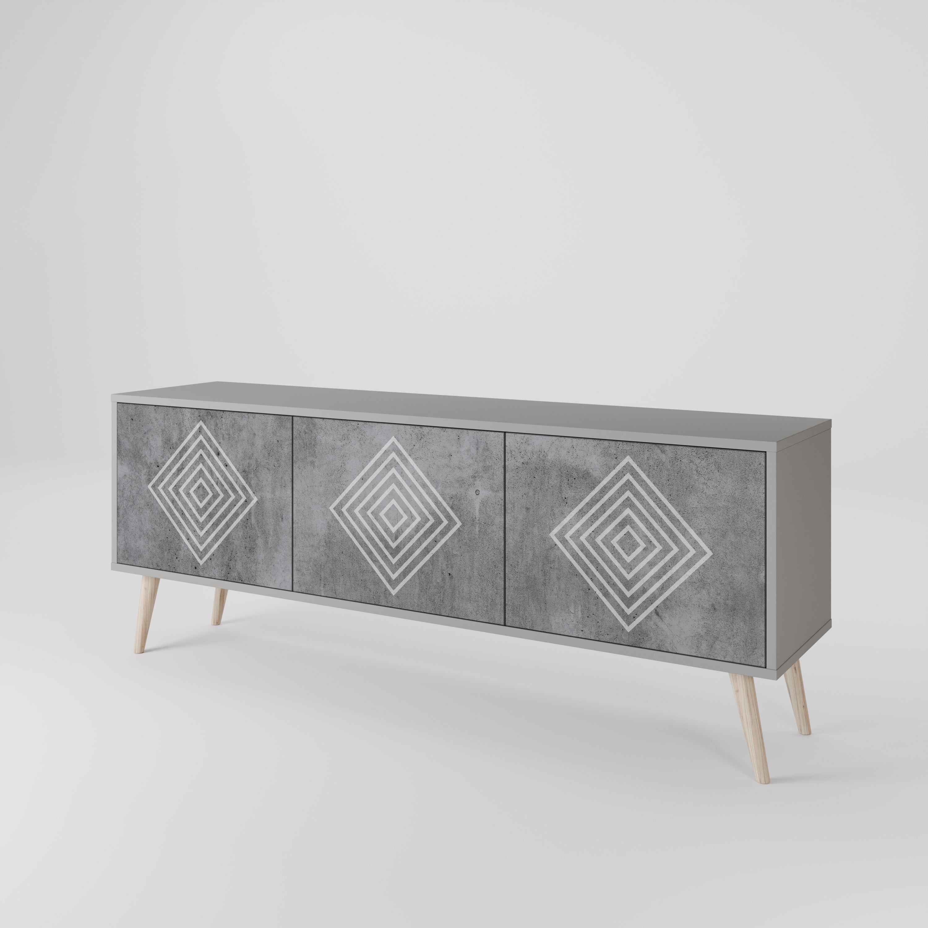POLYGONAL ARTISTRY Třídveřový TV stolek