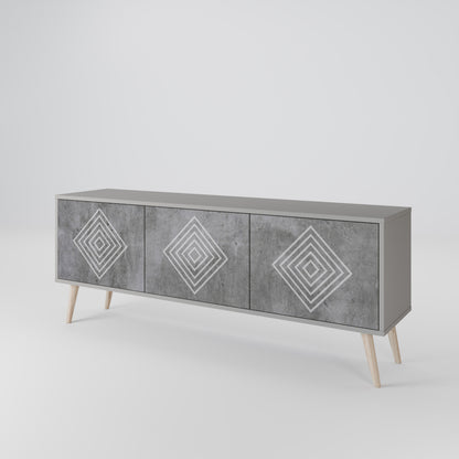 POLYGONAL ARTISTRY Třídveřový TV stolek