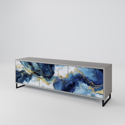 INKY MARBLE Třídveřový TV stolek