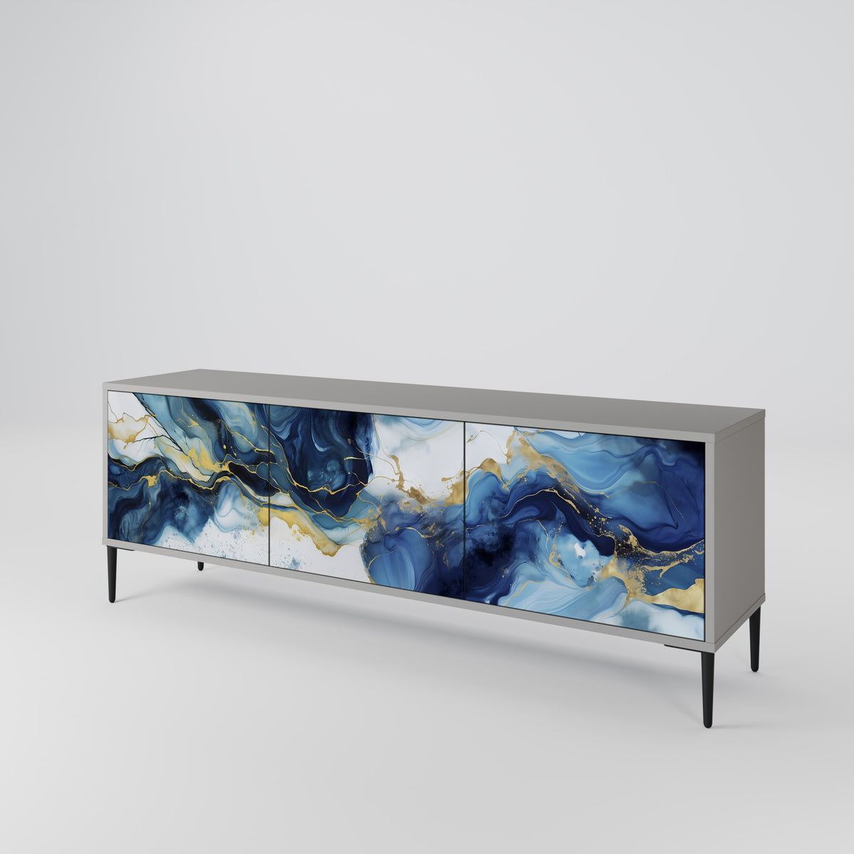 INKY MARBLE Třídveřový TV stolek