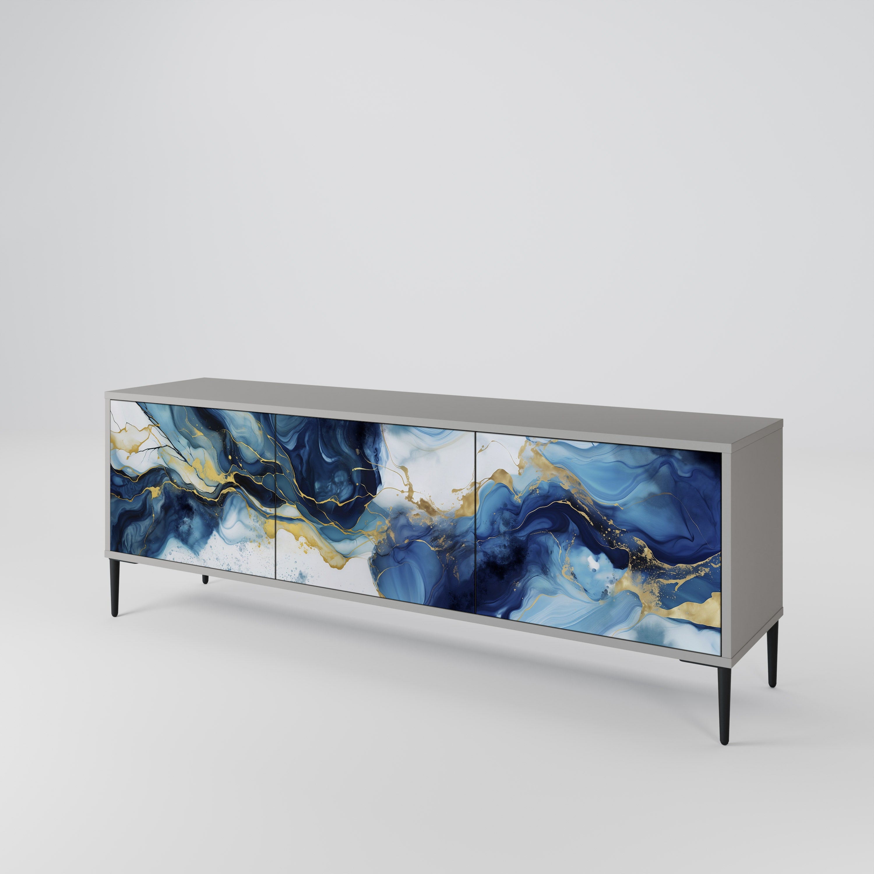 INKY MARBLE Třídveřový TV stolek