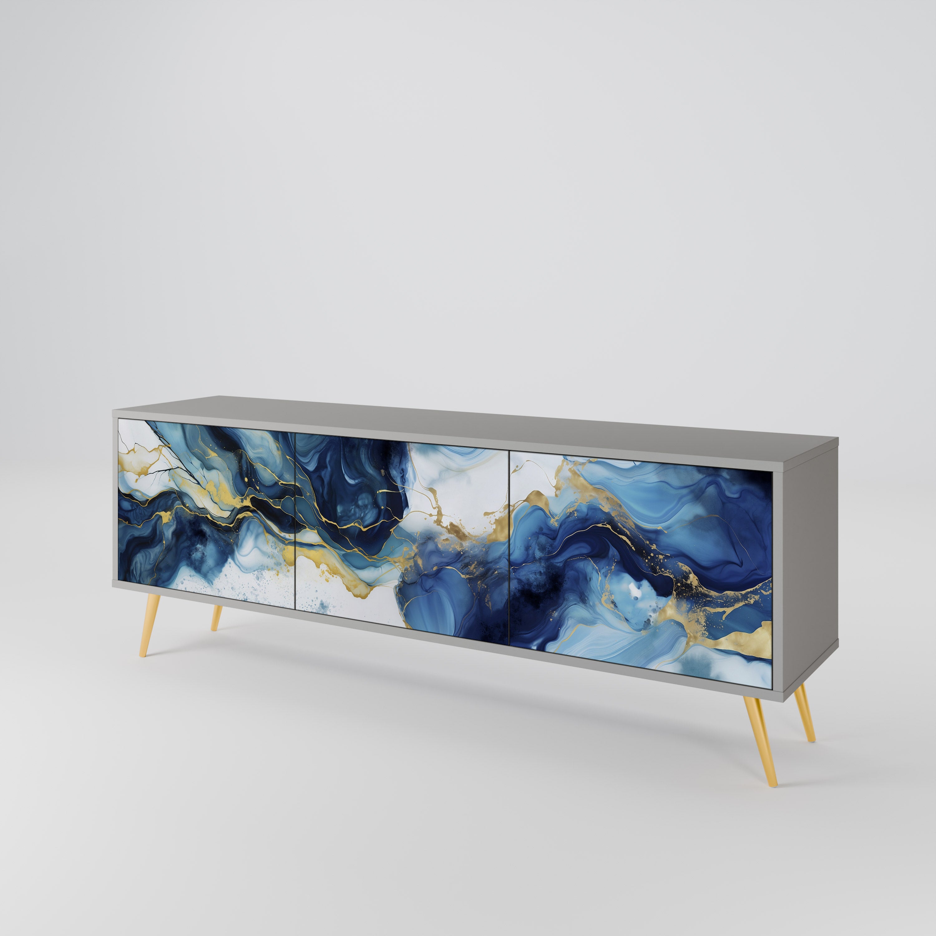 INKY MARBLE Třídveřový TV stolek
