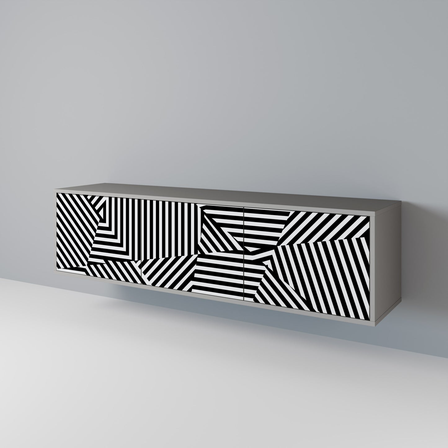 ILLUSIONARY LATTICE Třídveřový TV stolek