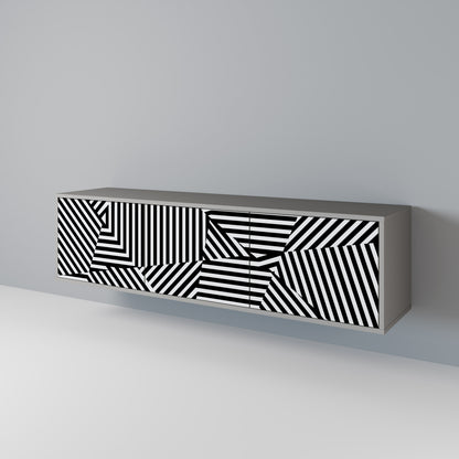 ILLUSIONARY LATTICE Třídveřový TV stolek