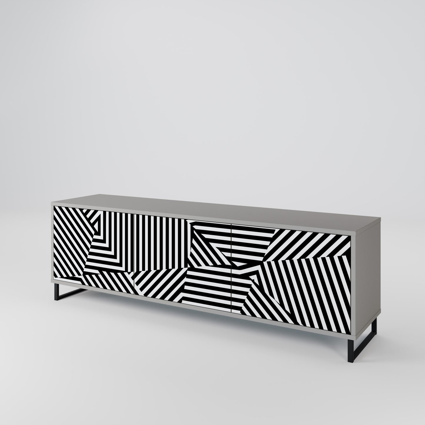 ILLUSIONARY LATTICE Třídveřový TV stolek