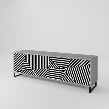 ILLUSIONARY LATTICE Třídveřový TV stolek
