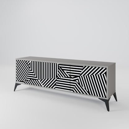 ILLUSIONARY LATTICE Třídveřový TV stolek