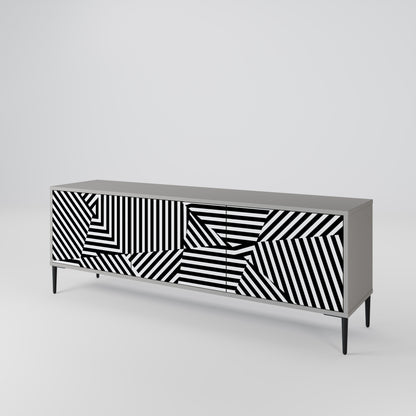 ILLUSIONARY LATTICE Třídveřový TV stolek