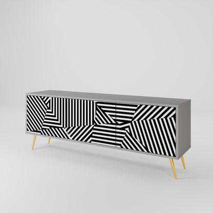 ILLUSIONARY LATTICE Třídveřový TV stolek