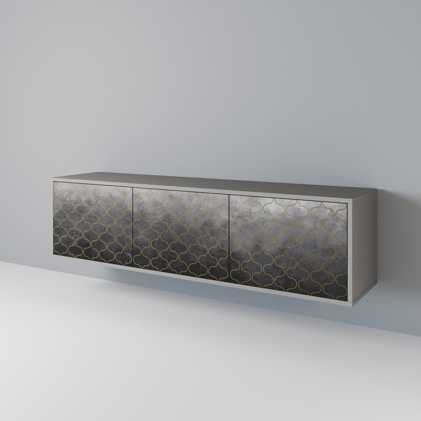 TESSELATED GRAYISH Třídveřový TV stolek