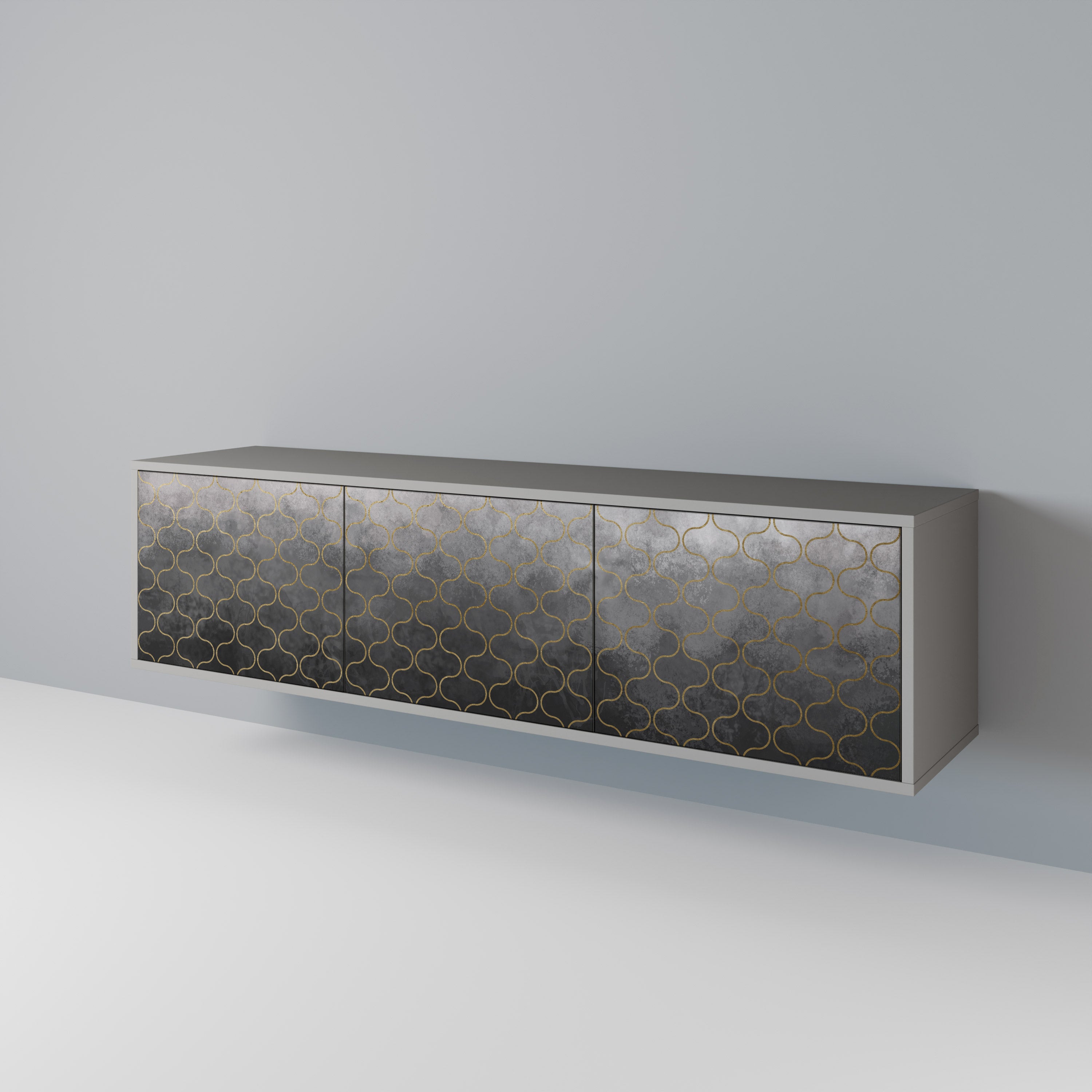 TESSELATED GRAYISH Třídveřový TV stolek