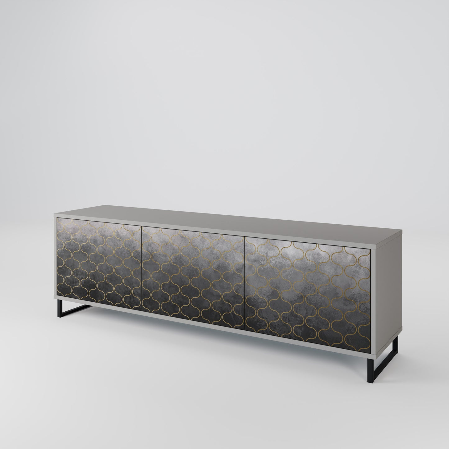TESSELATED GRAYISH Třídveřový TV stolek