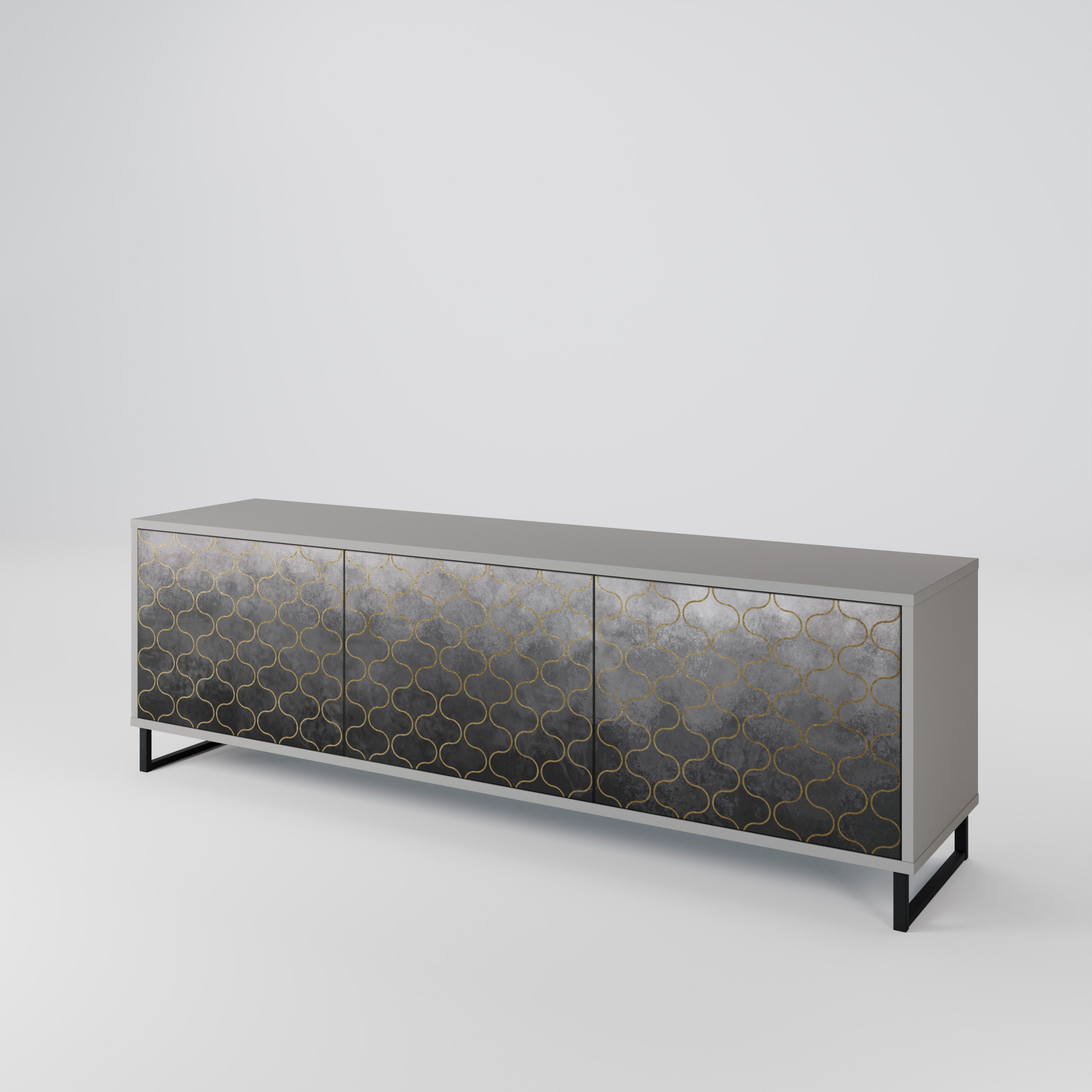 TESSELATED GRAYISH Třídveřový TV stolek