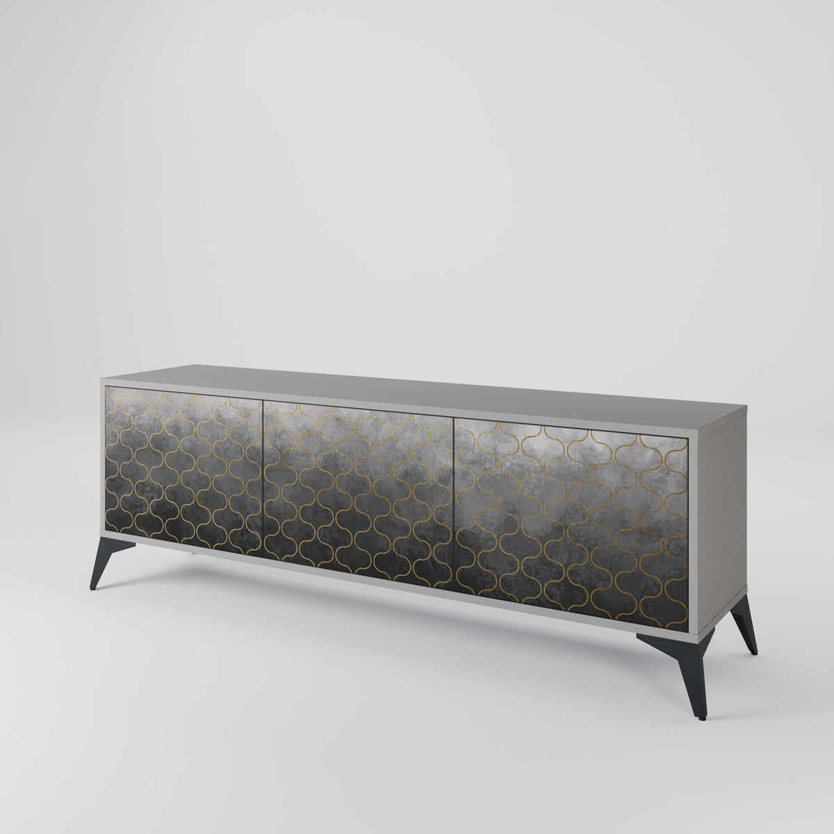 TESSELATED GRAYISH Třídveřový TV stolek