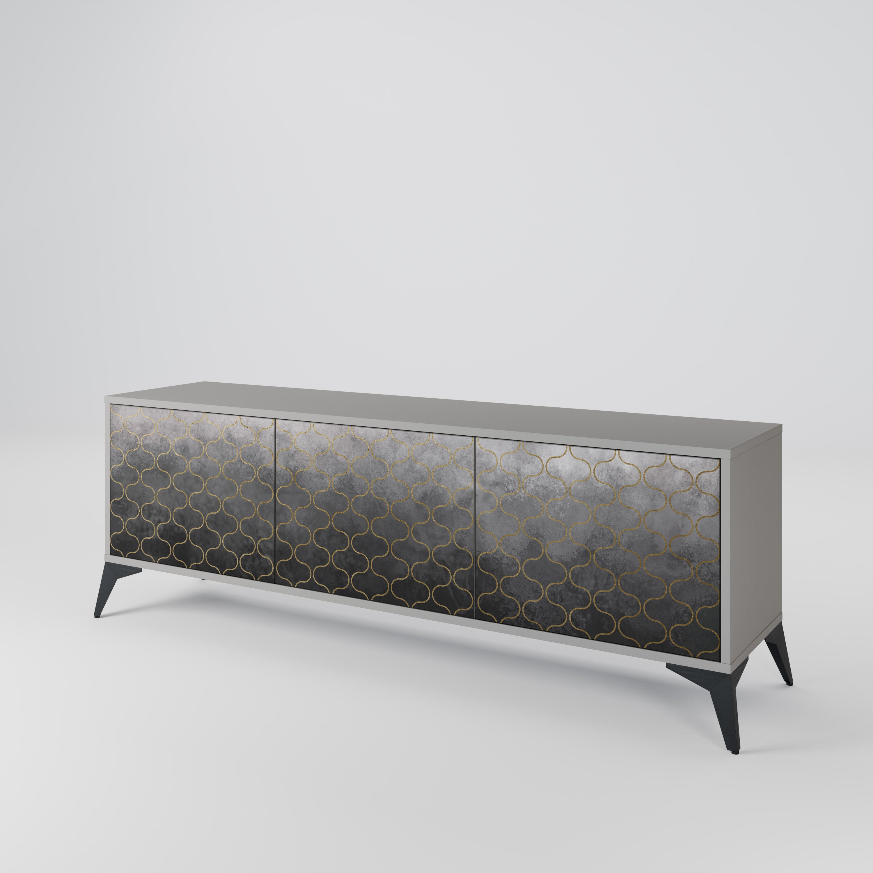 TESSELATED GRAYISH Třídveřový TV stolek