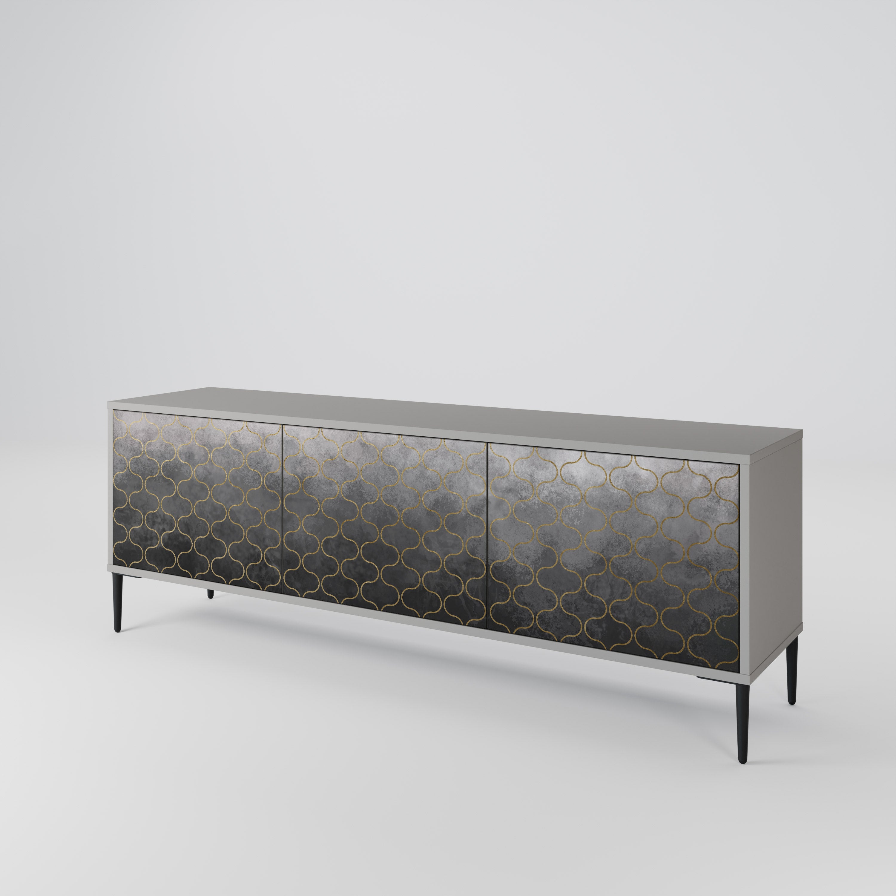 TESSELATED GRAYISH Třídveřový TV stolek