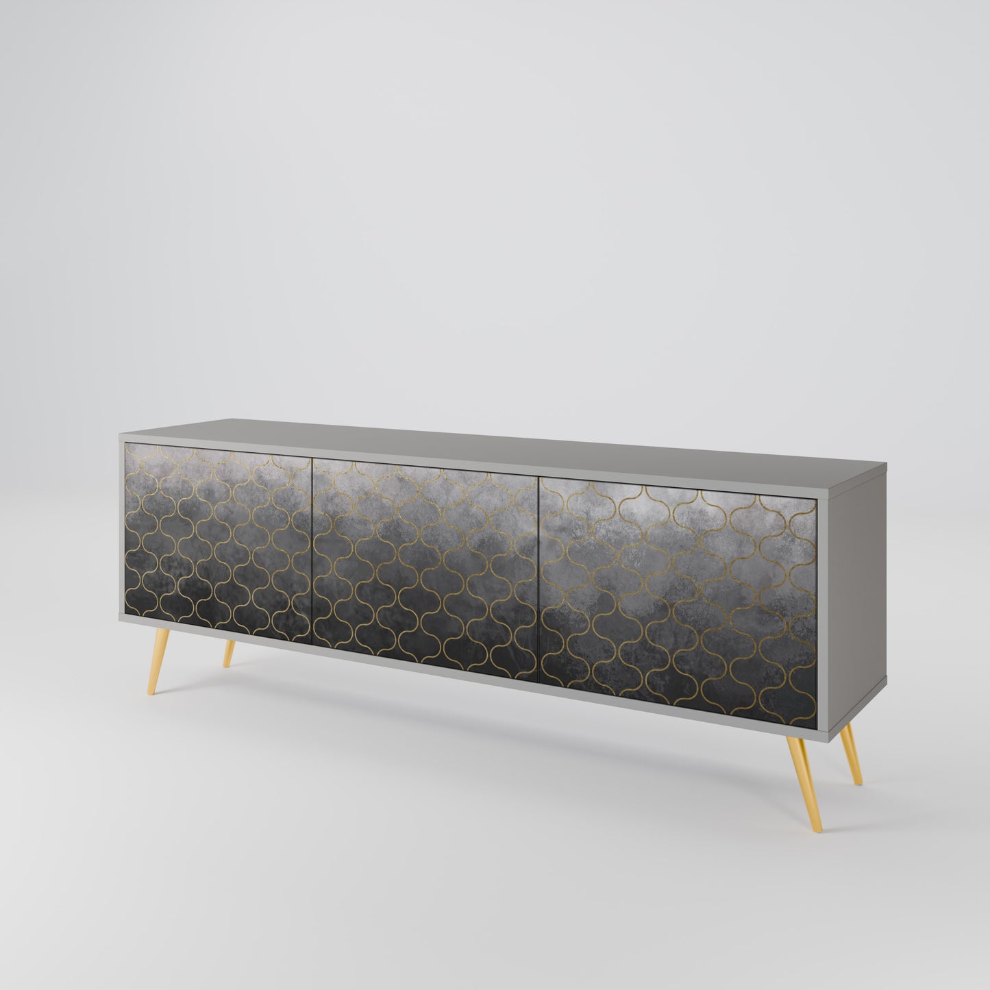 TESSELATED GRAYISH Třídveřový TV stolek