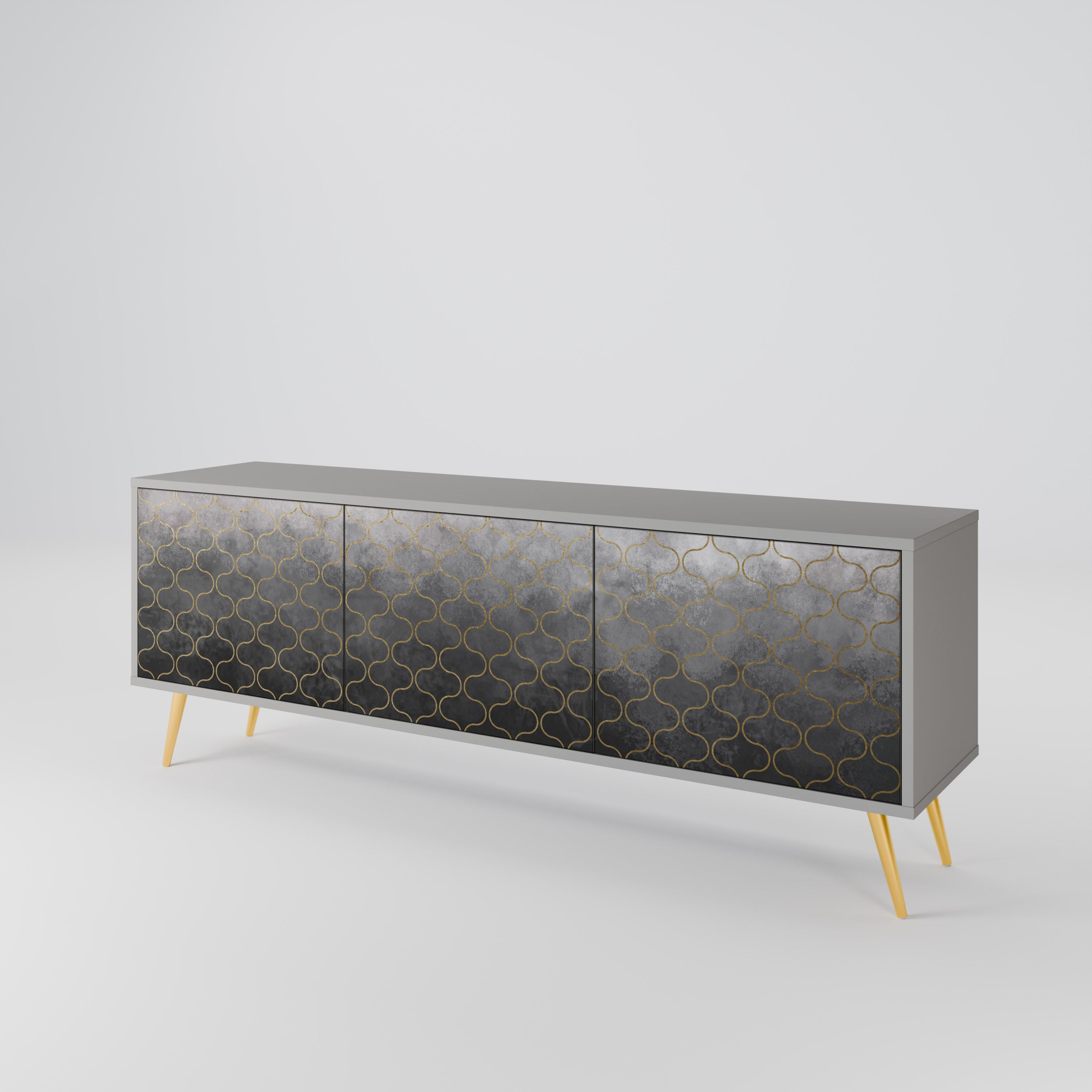 TESSELATED GRAYISH Třídveřový TV stolek