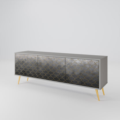 TESSELATED GRAYISH Třídveřový TV stolek