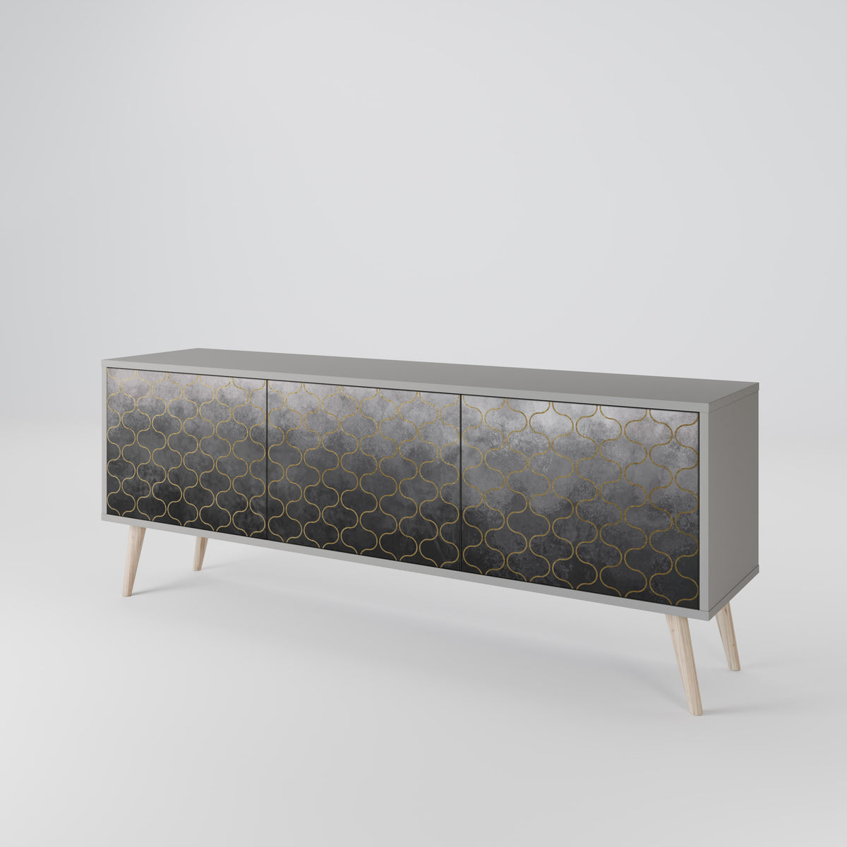 TESSELATED GRAYISH Třídveřový TV stolek