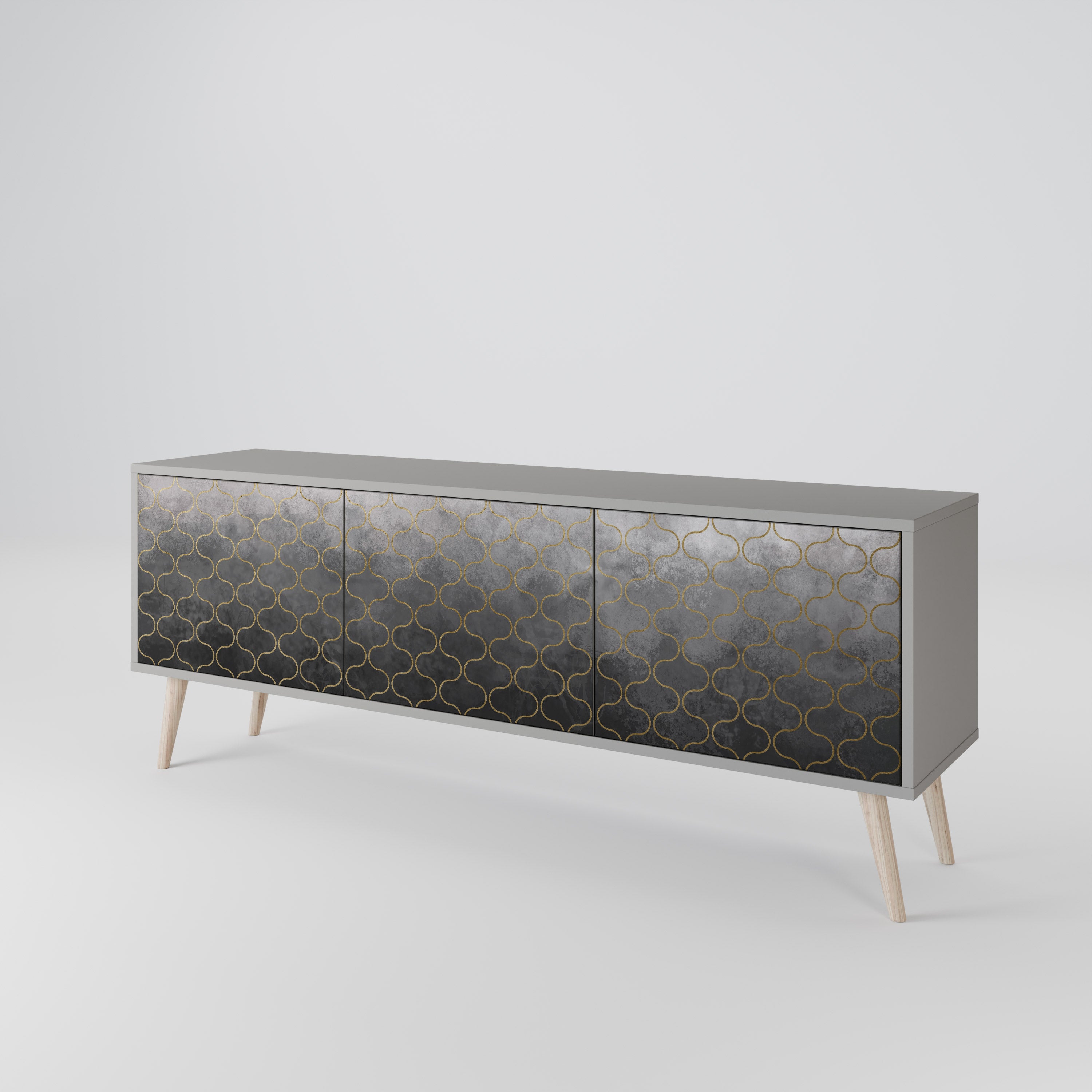 TESSELATED GRAYISH Třídveřový TV stolek