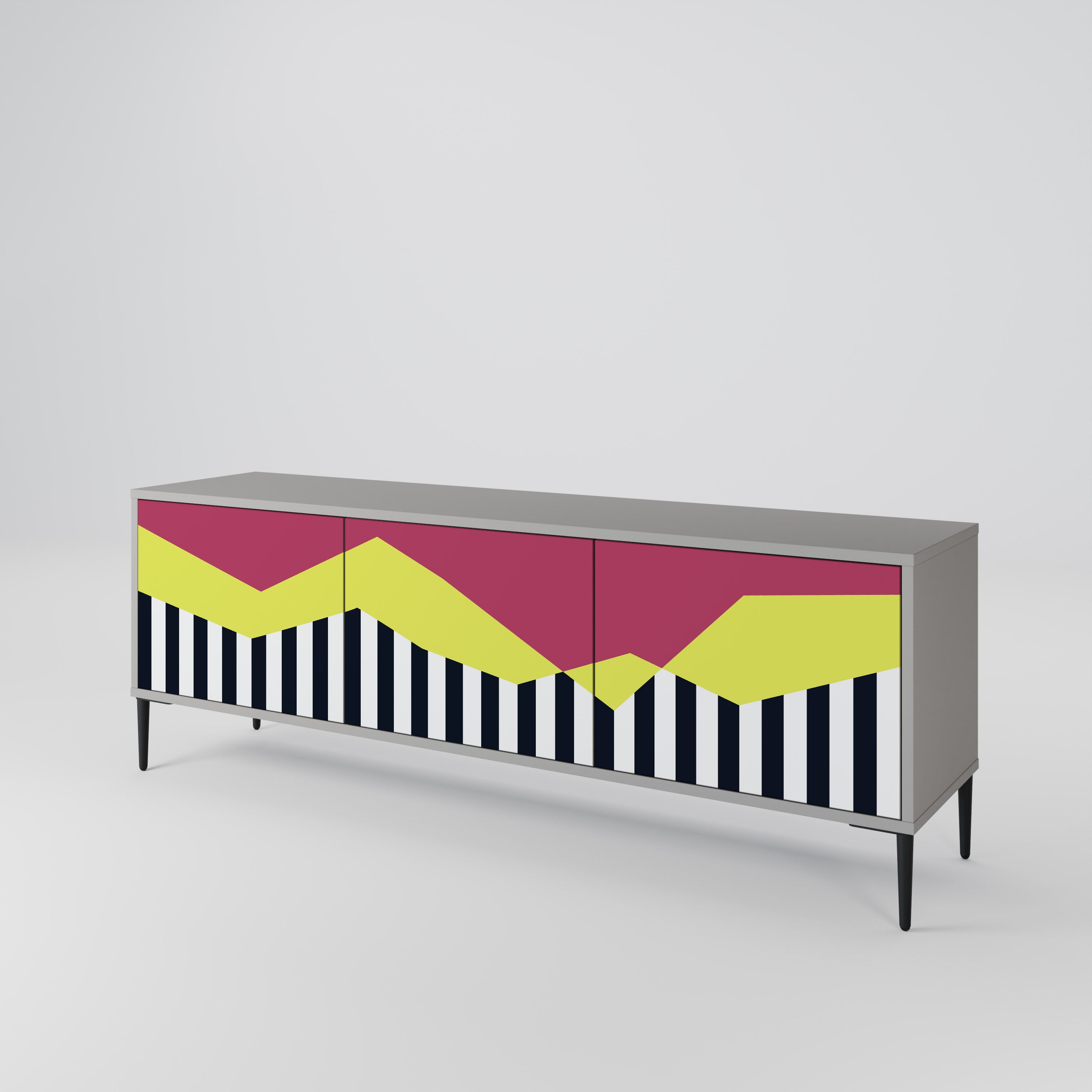 PIANO FANTASY Třídveřový TV stolek