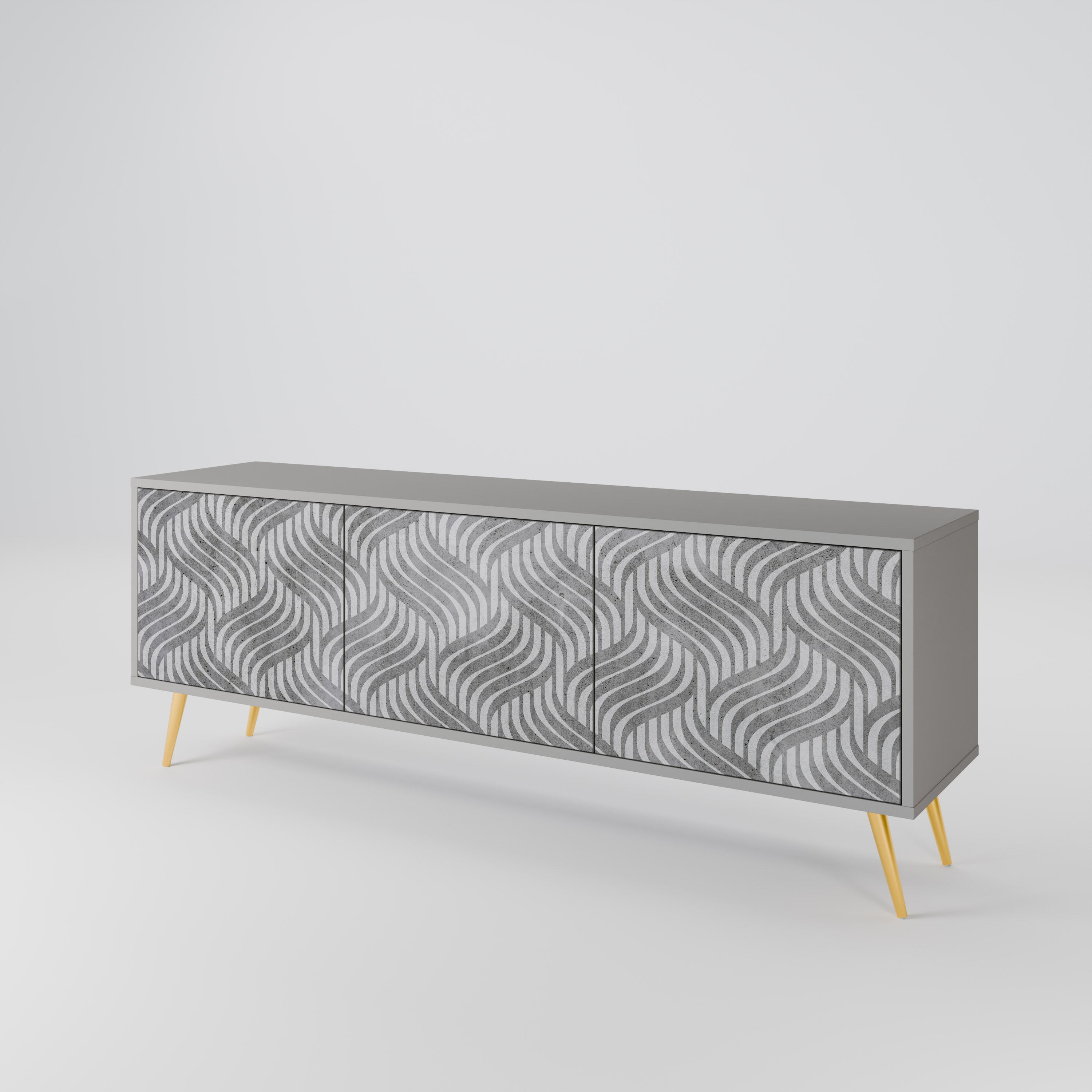 CONCRETE MOVEMENT Třídveřový TV stolek
